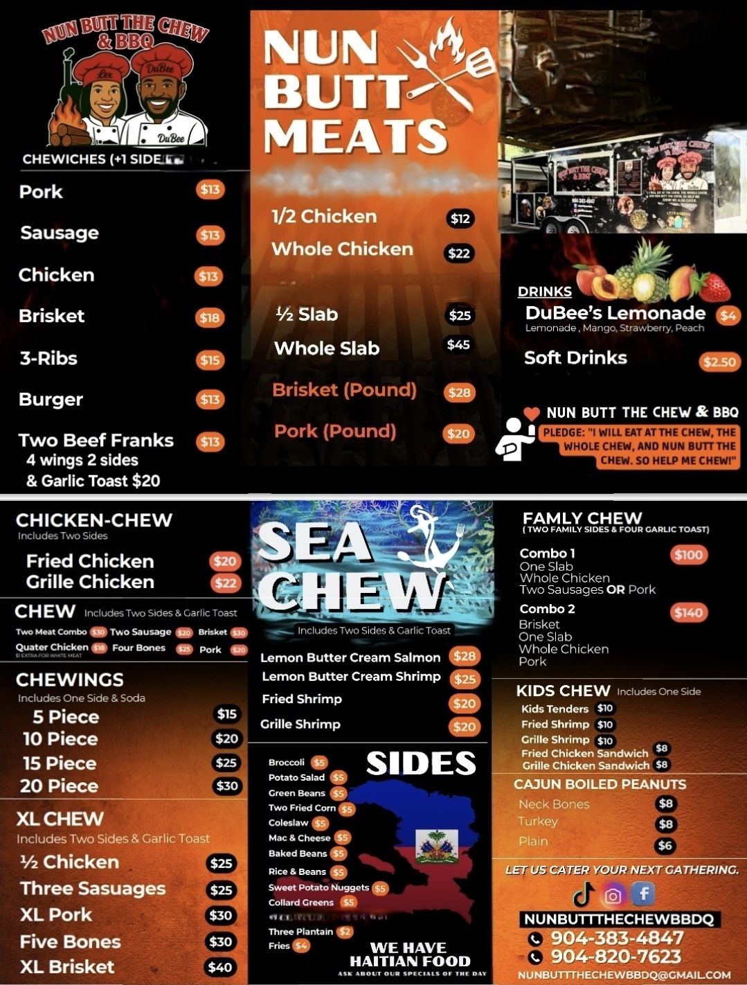 Nun Butt The Chew & BBQ Menu