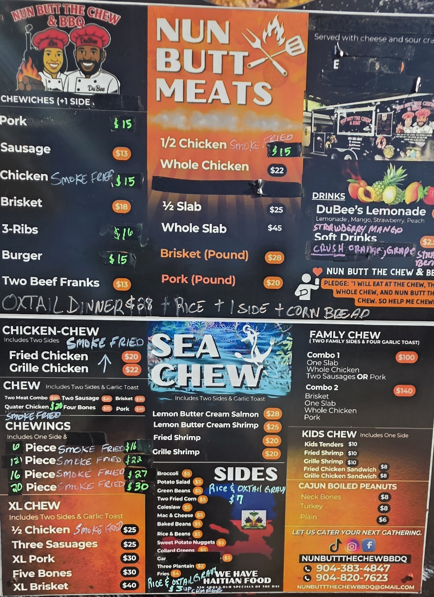 Nun Butt The Chew & BBQ Menu