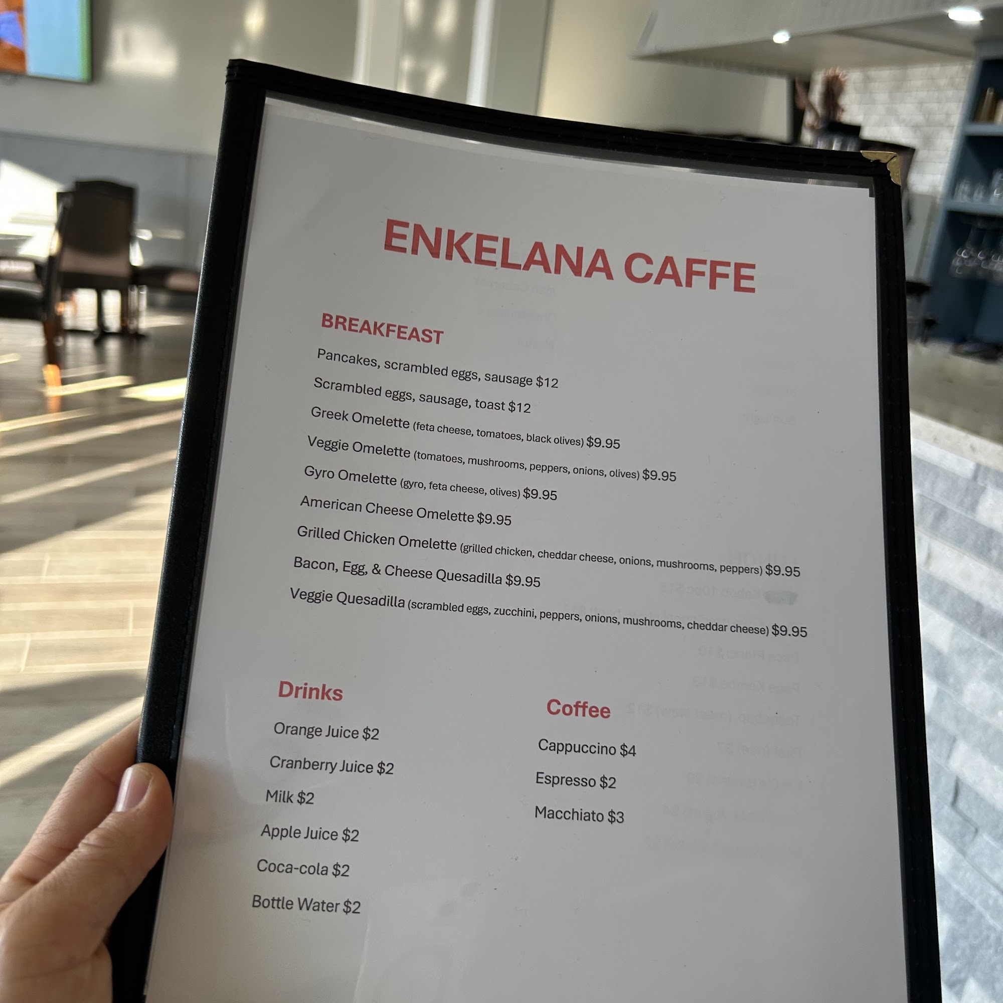Enkelana Caffe Menu