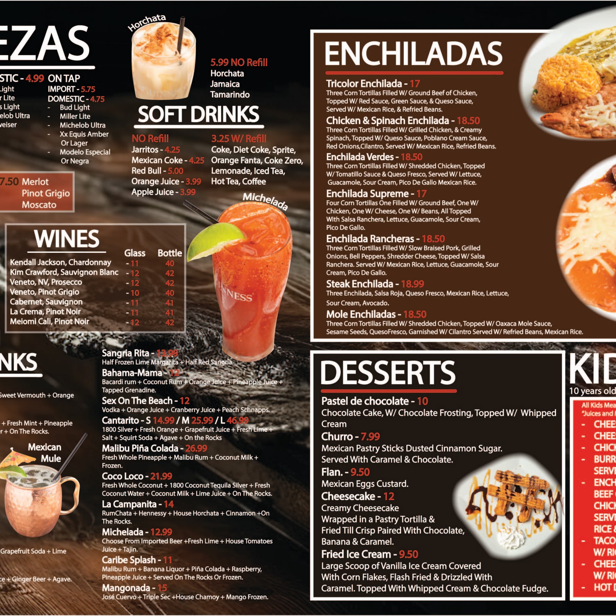 Toro Mambo Cocina Mexicana Menu