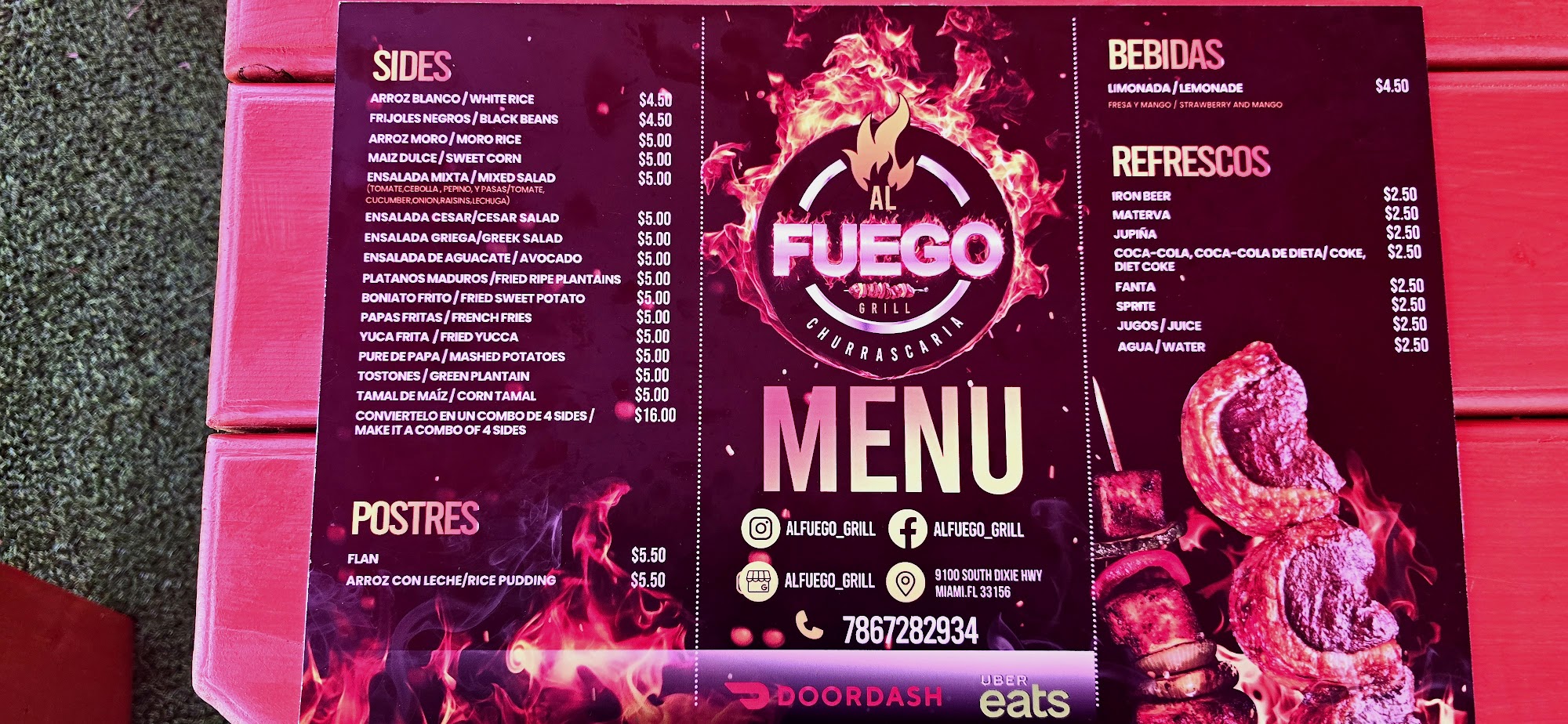 AL FUEGO GRILL CHURRASCARÍA KENDALL Menu