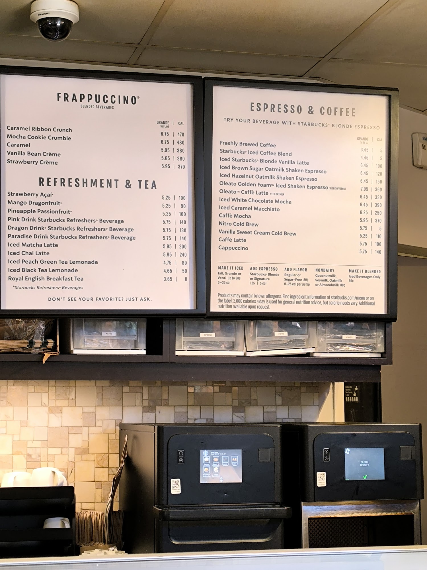 Starbucks Menu