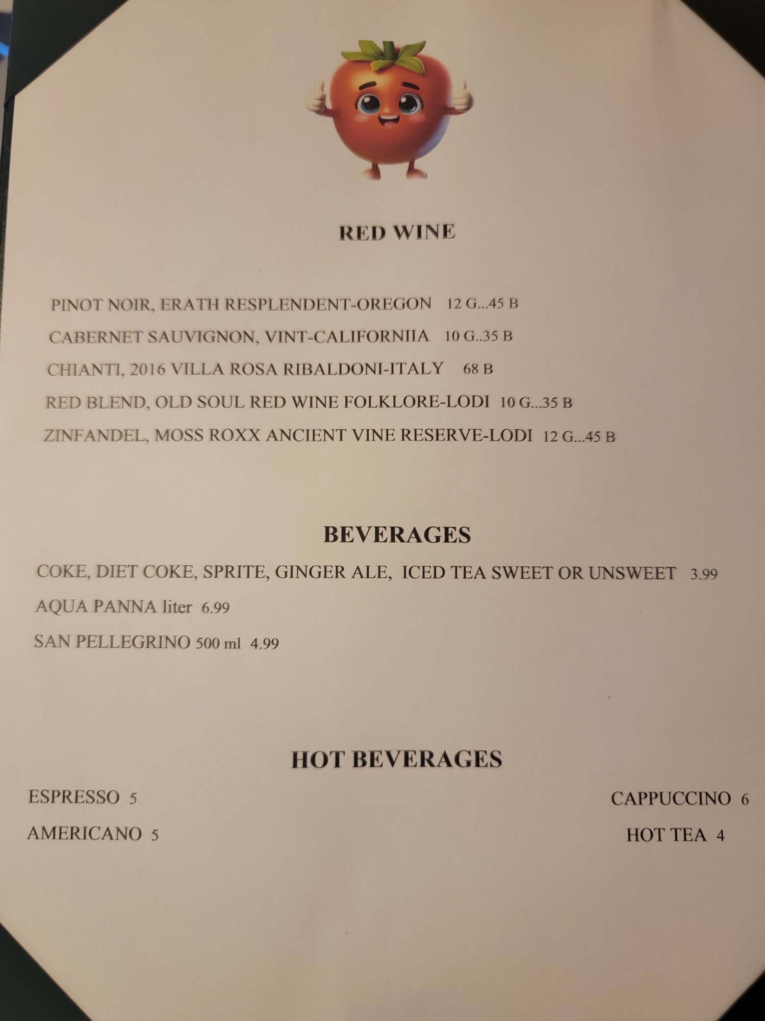 White Street Pizza Menu
