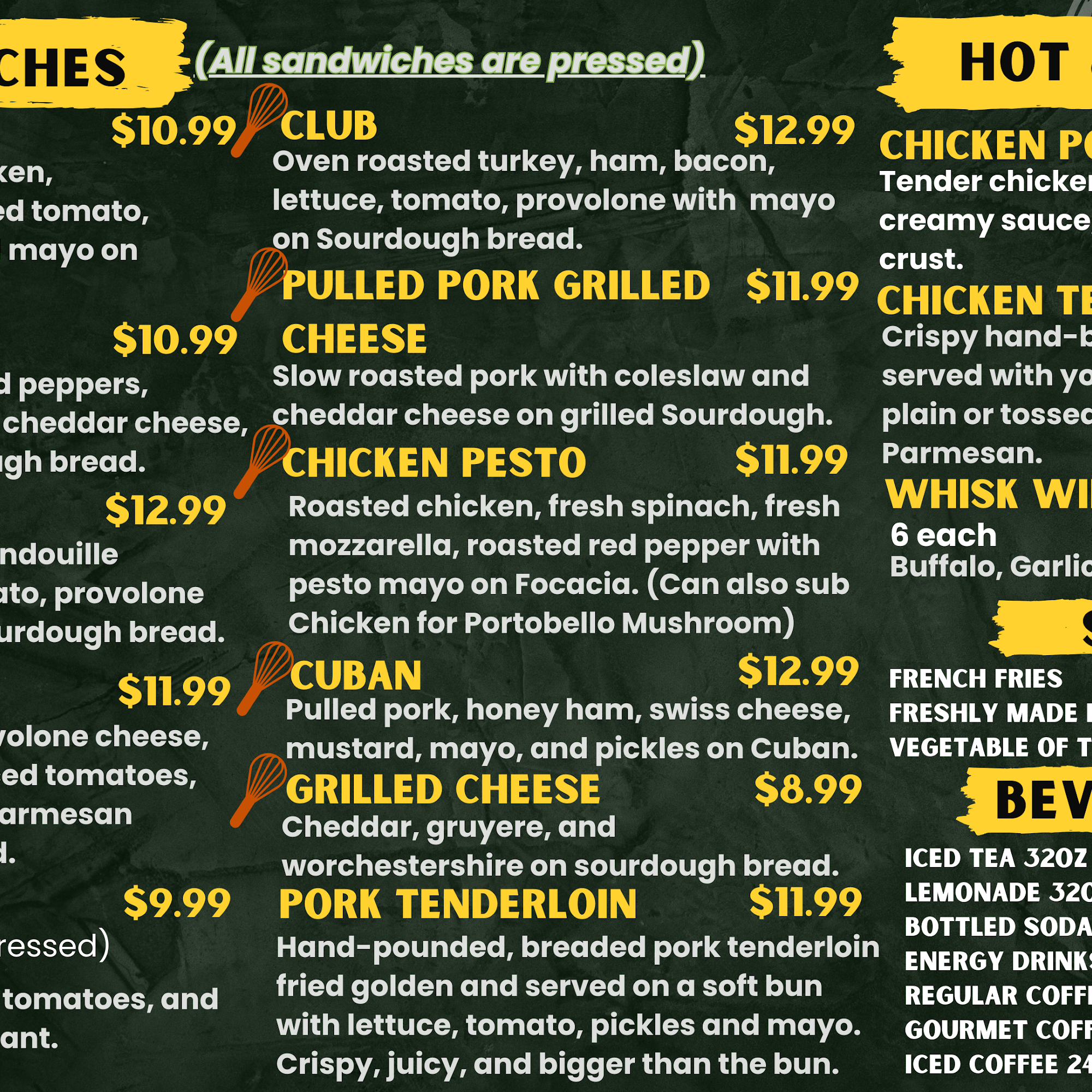 Whisk Café Sweet & Savory Menu