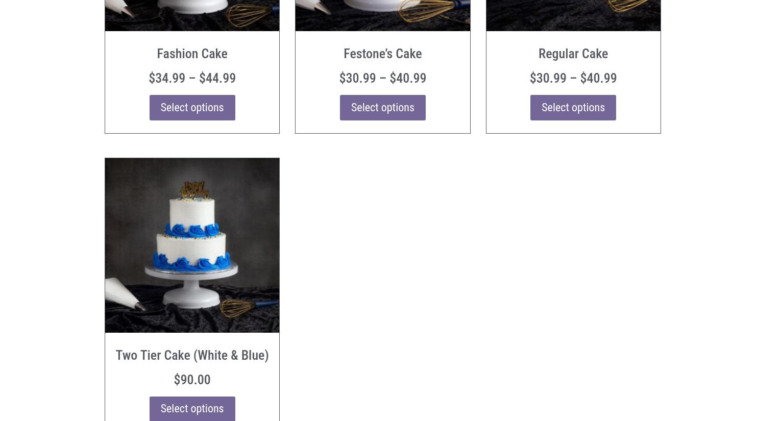 Brenda's cake Menu