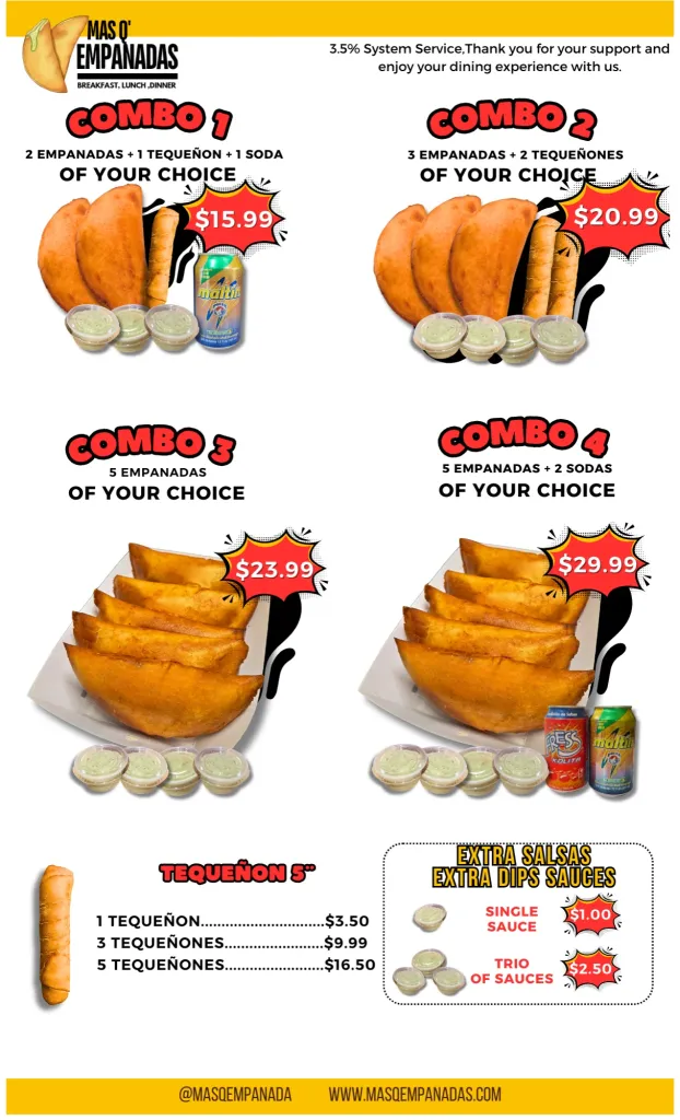 Mas Q Empanadas kissimmee Menu
