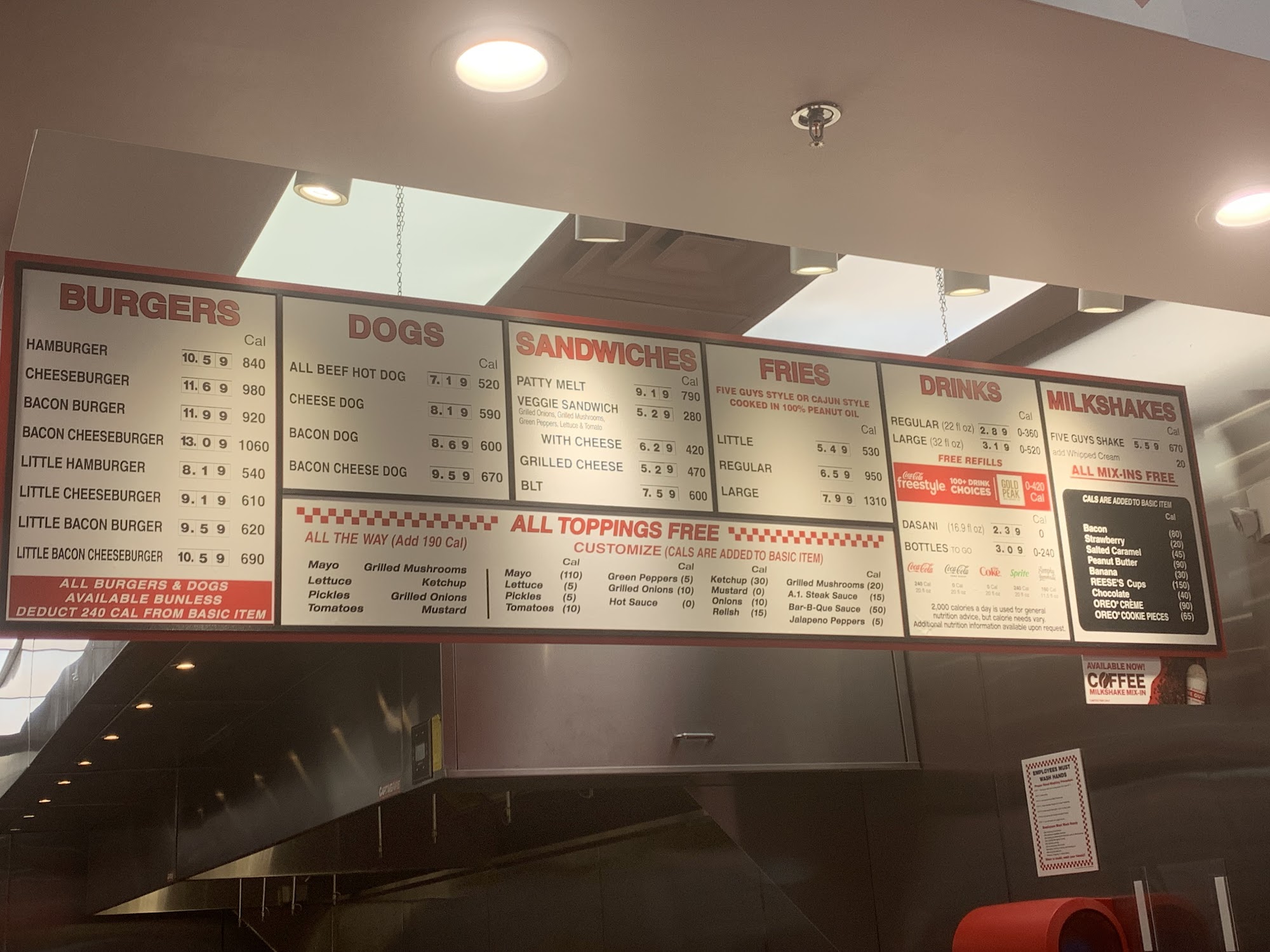 Five Guys Menu