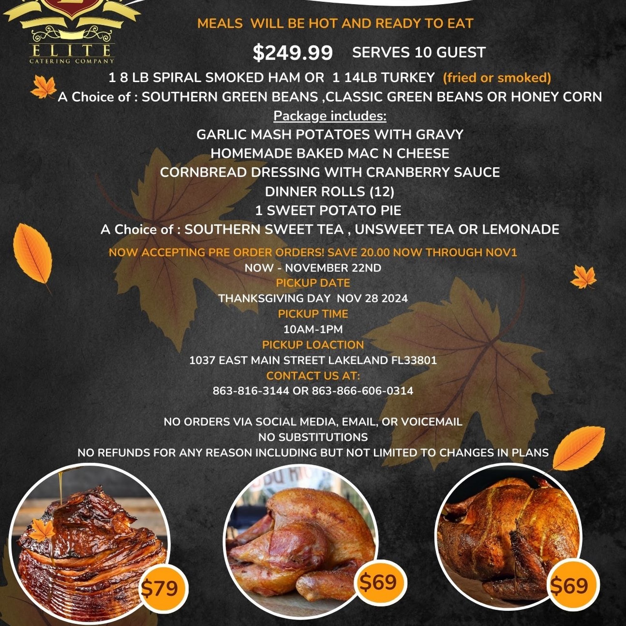 Elite Catering Company Menu