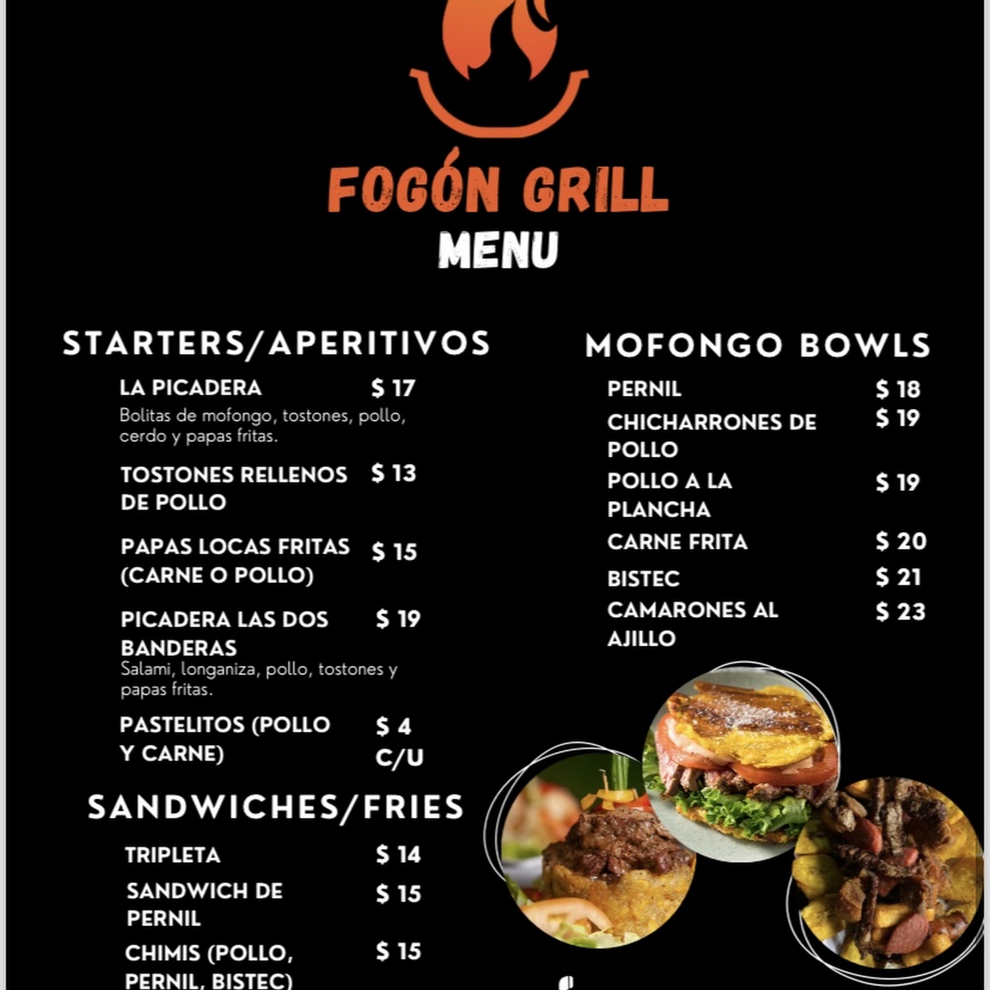 Fogón Grill Menu