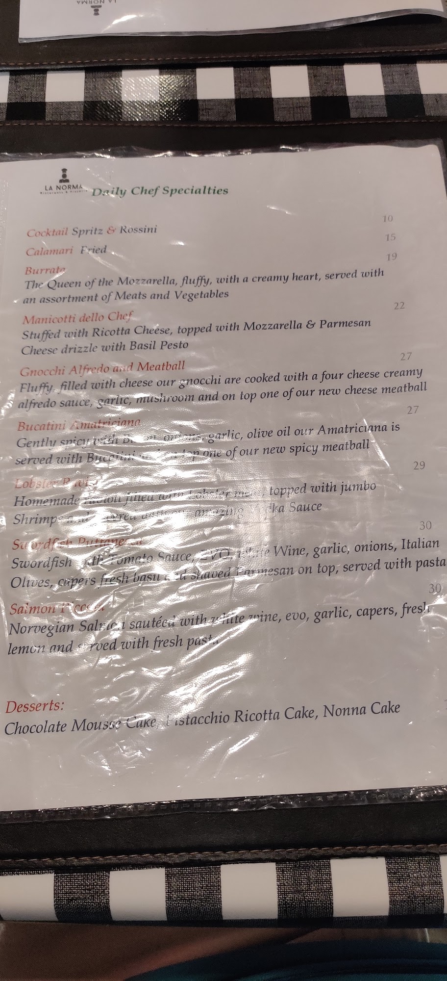 La Norma Italian Restaurant Longboat Key