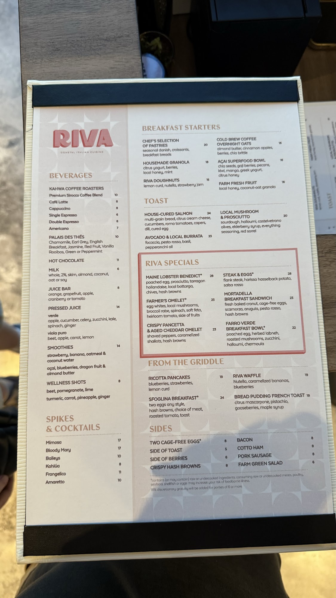 Riva Menu