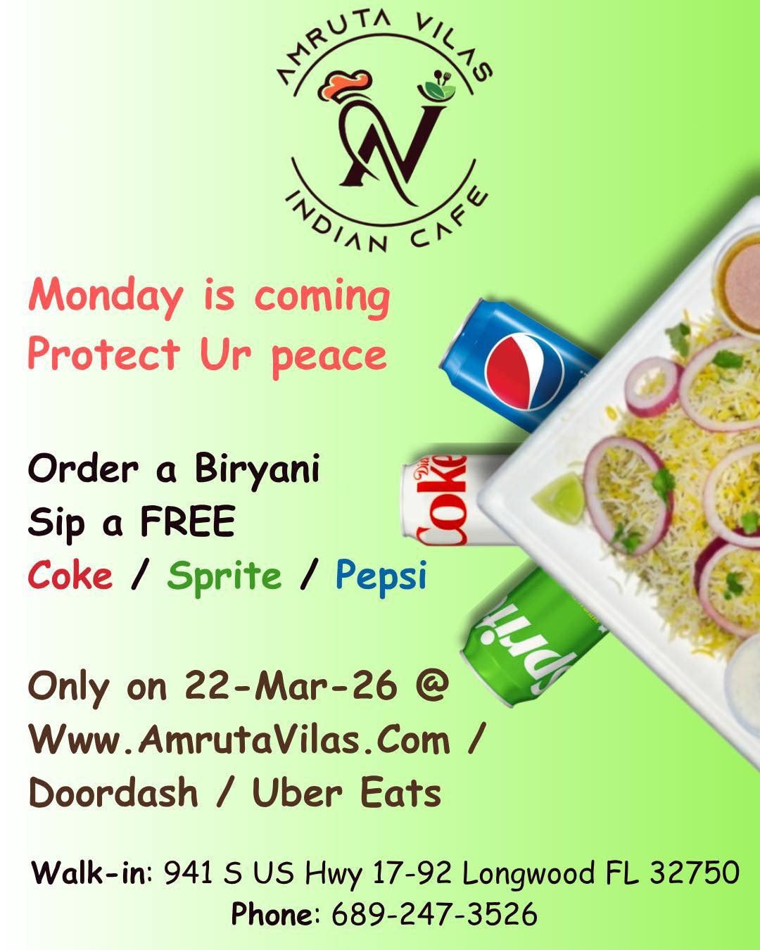 AMRUTA VILAS INDIAN CAFE Longwood