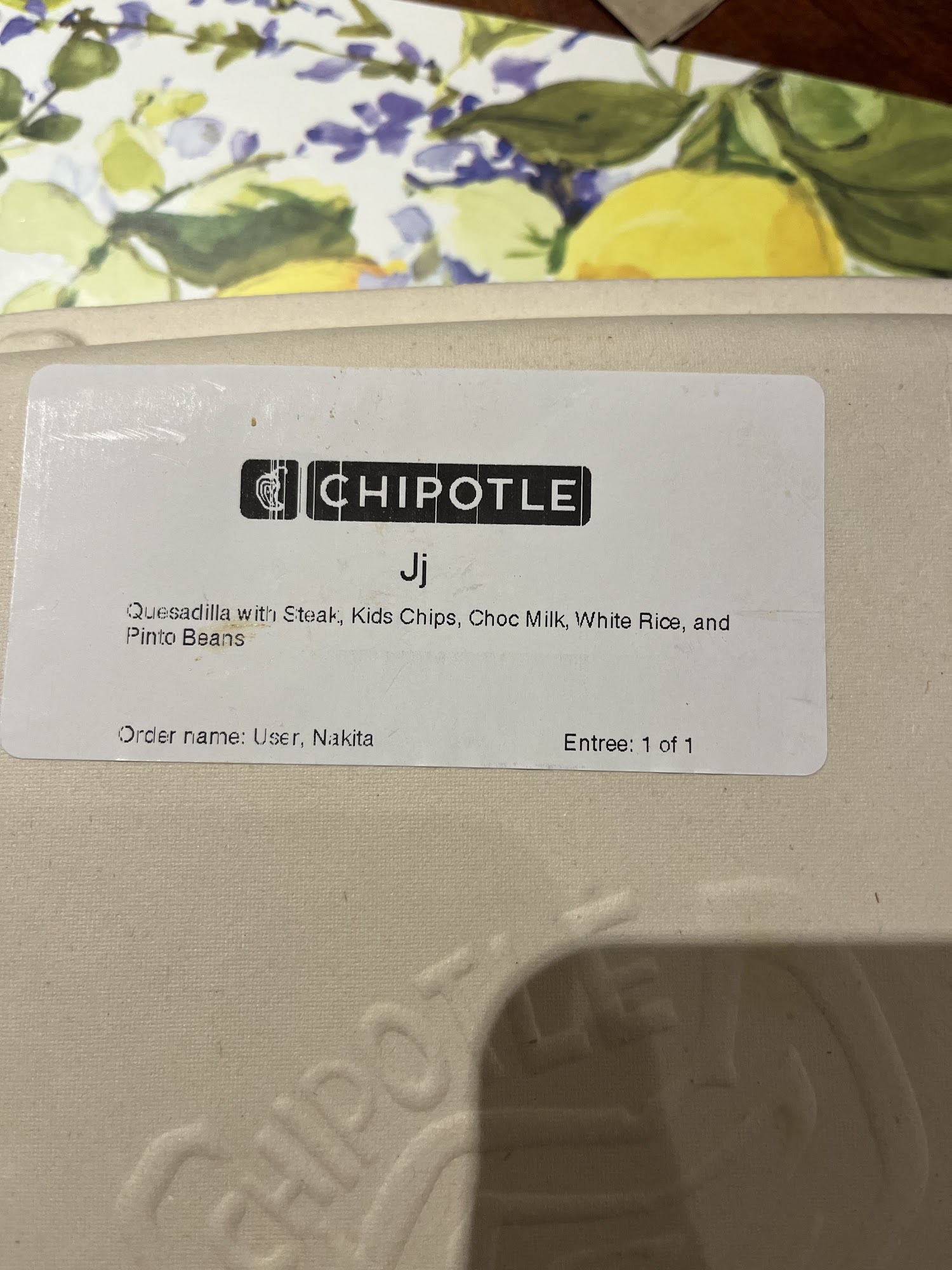Chipotle Mexican Grill Menu