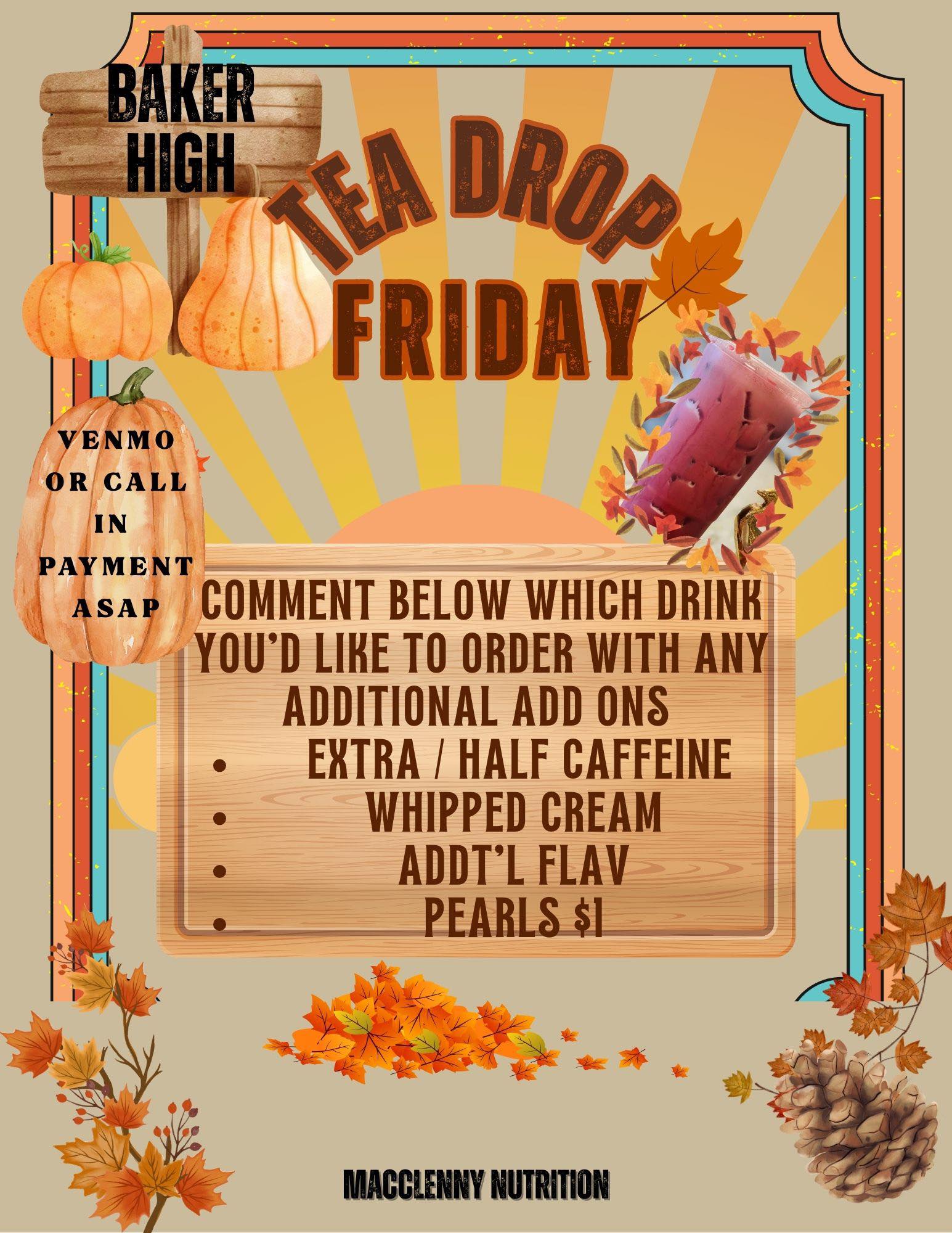 Macclenny Nutrition Menu