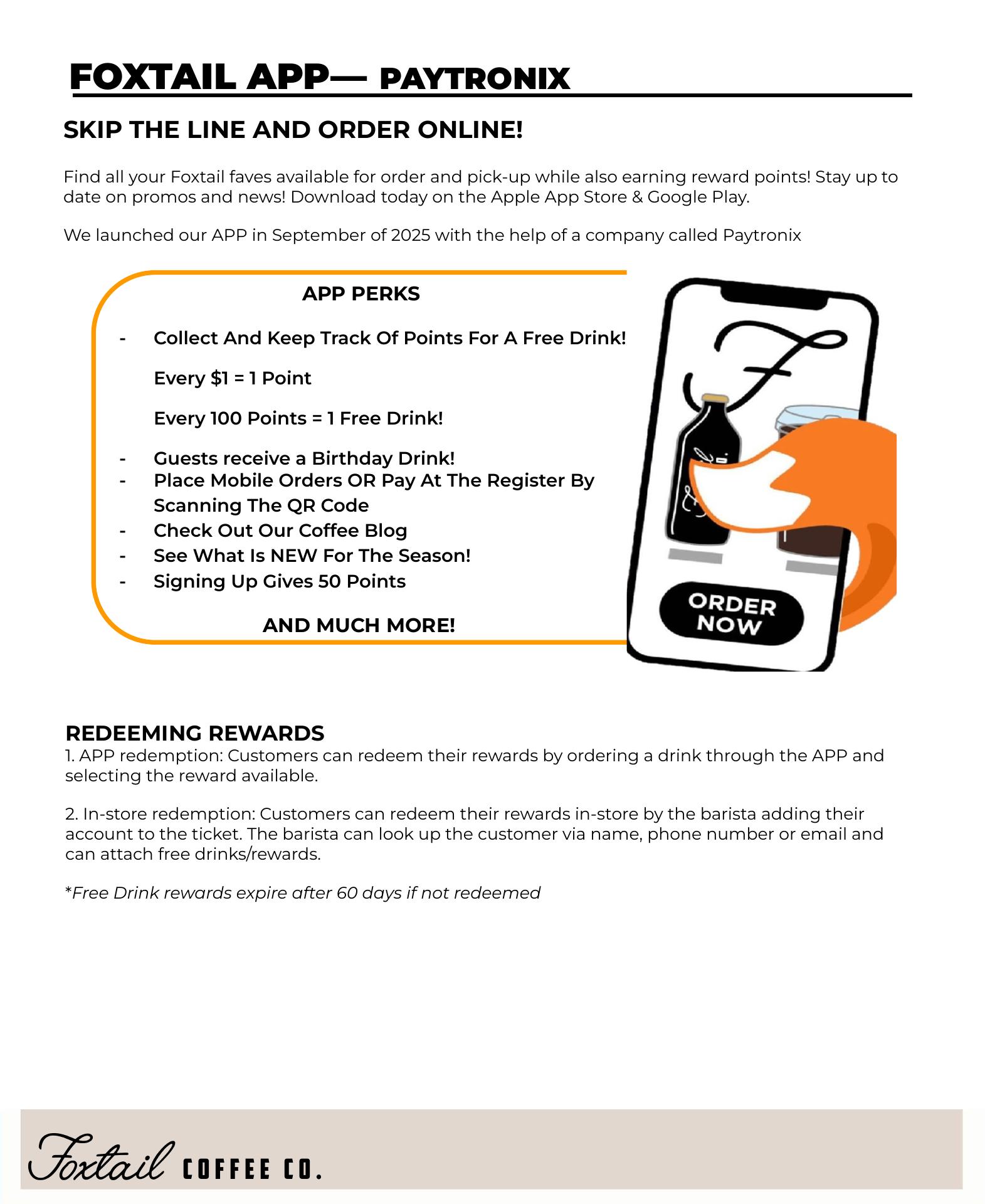 Foxtail Coffee Co - Maitland Social Menu