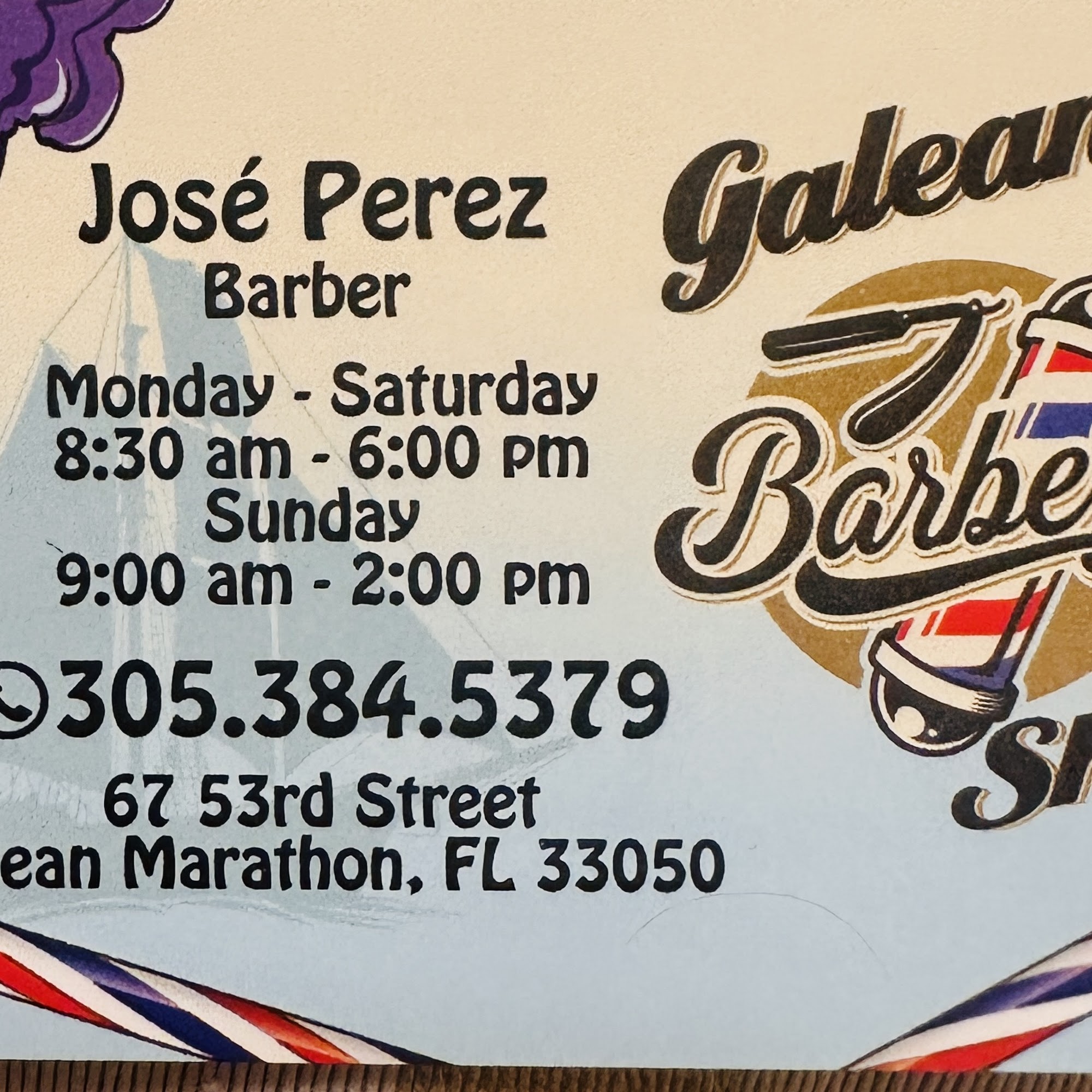 Galeanos barber shop 67 53rd St Ocean, Marathon Florida 33050