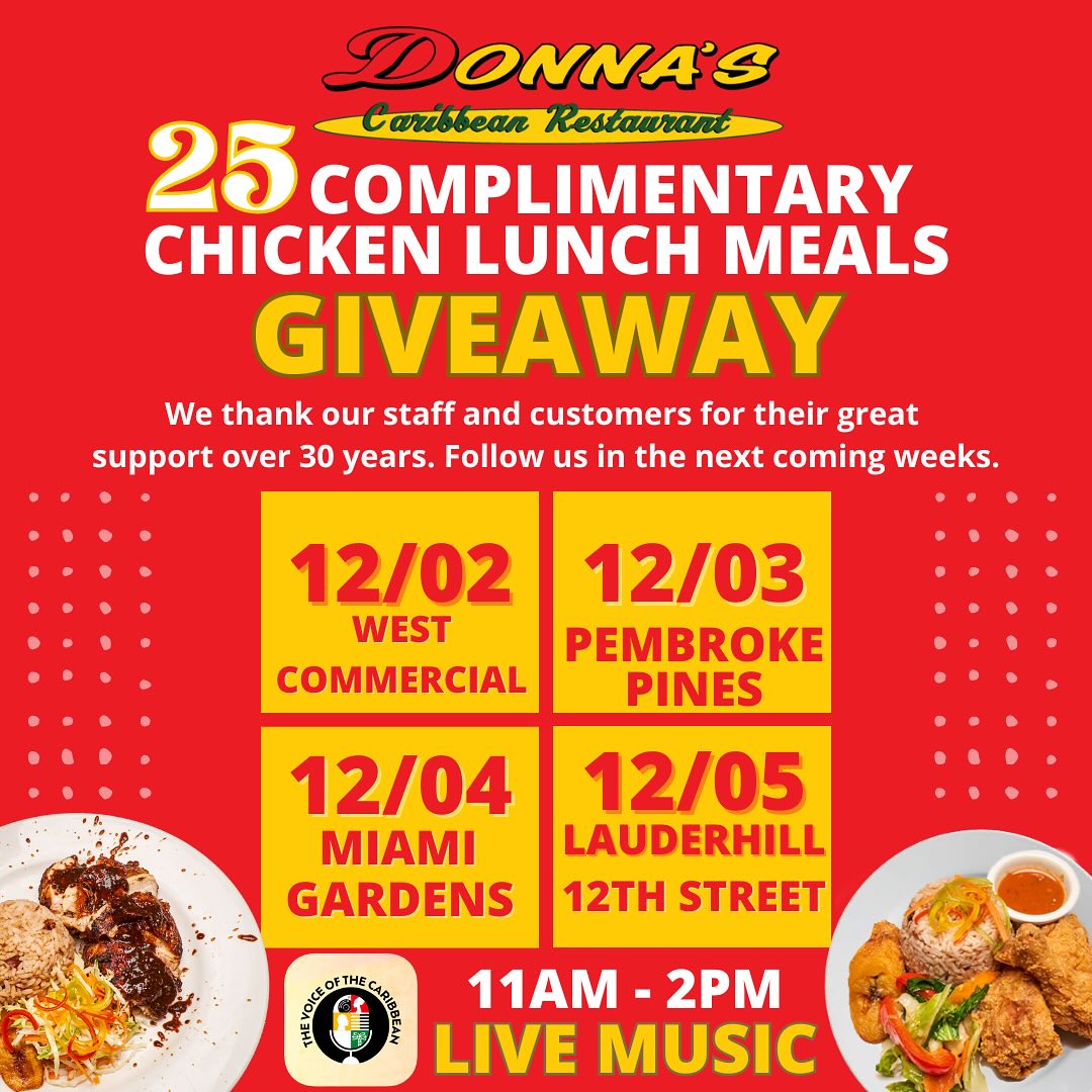 Donna's Caribbean Warehouse Menu