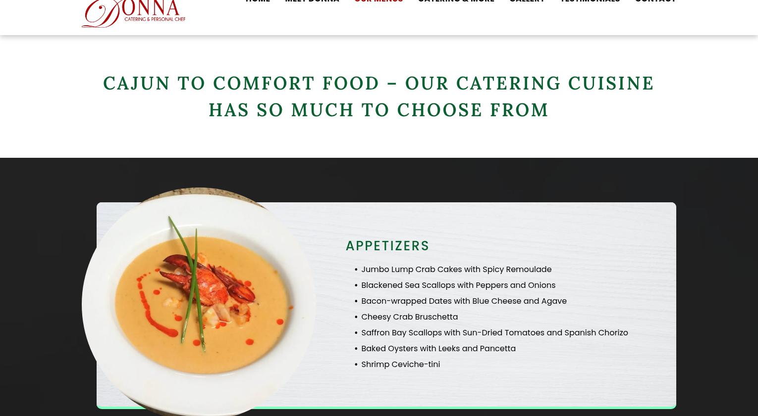 Bella Donna Personal Chef and Catering Menu