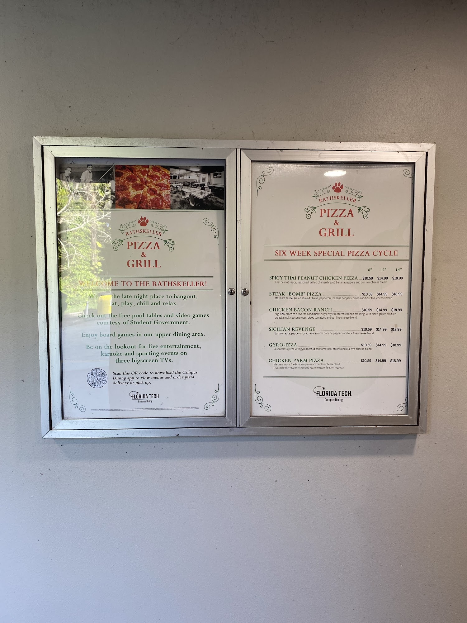 The Rathskeller Pizza and Grill Menu
