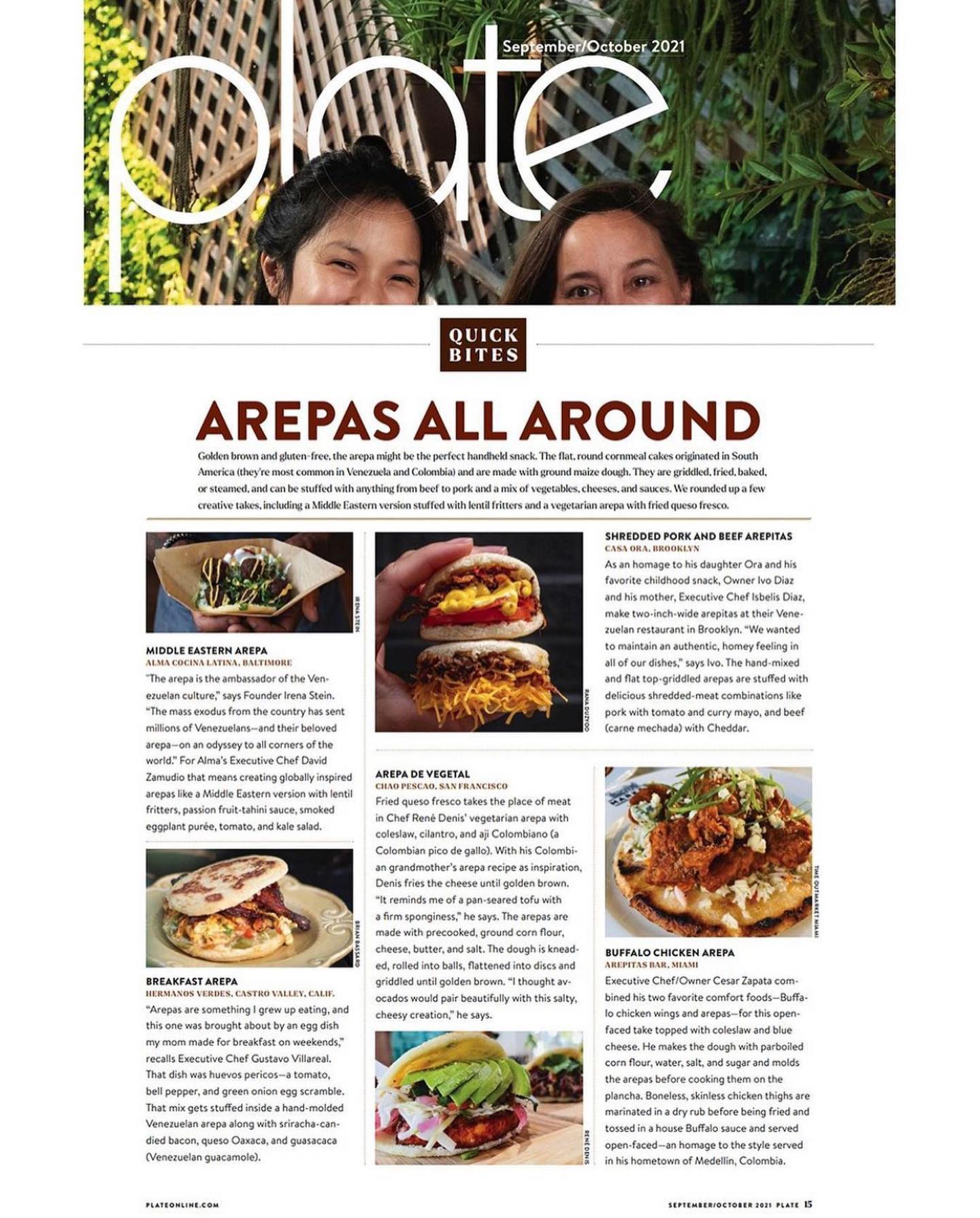 Arepitas Bar Menu