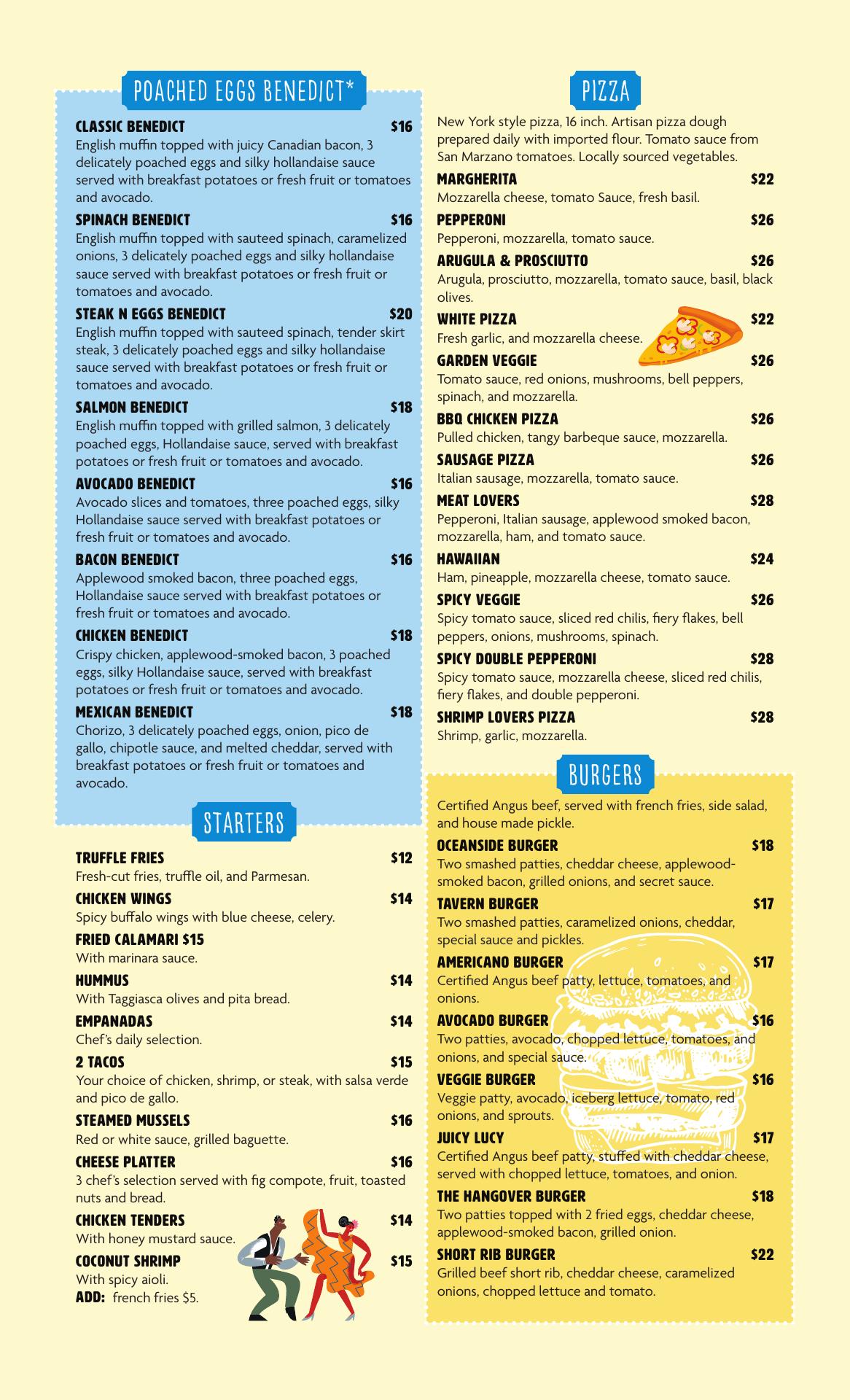 Oceanside Hotel + Suites Menu