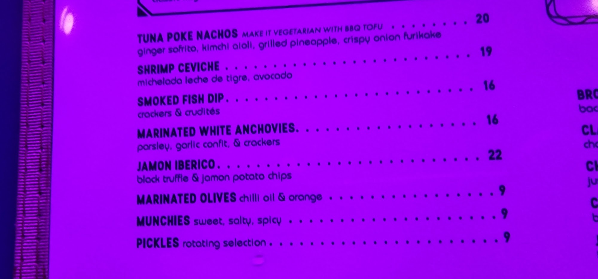 Brother's Keeper Menu