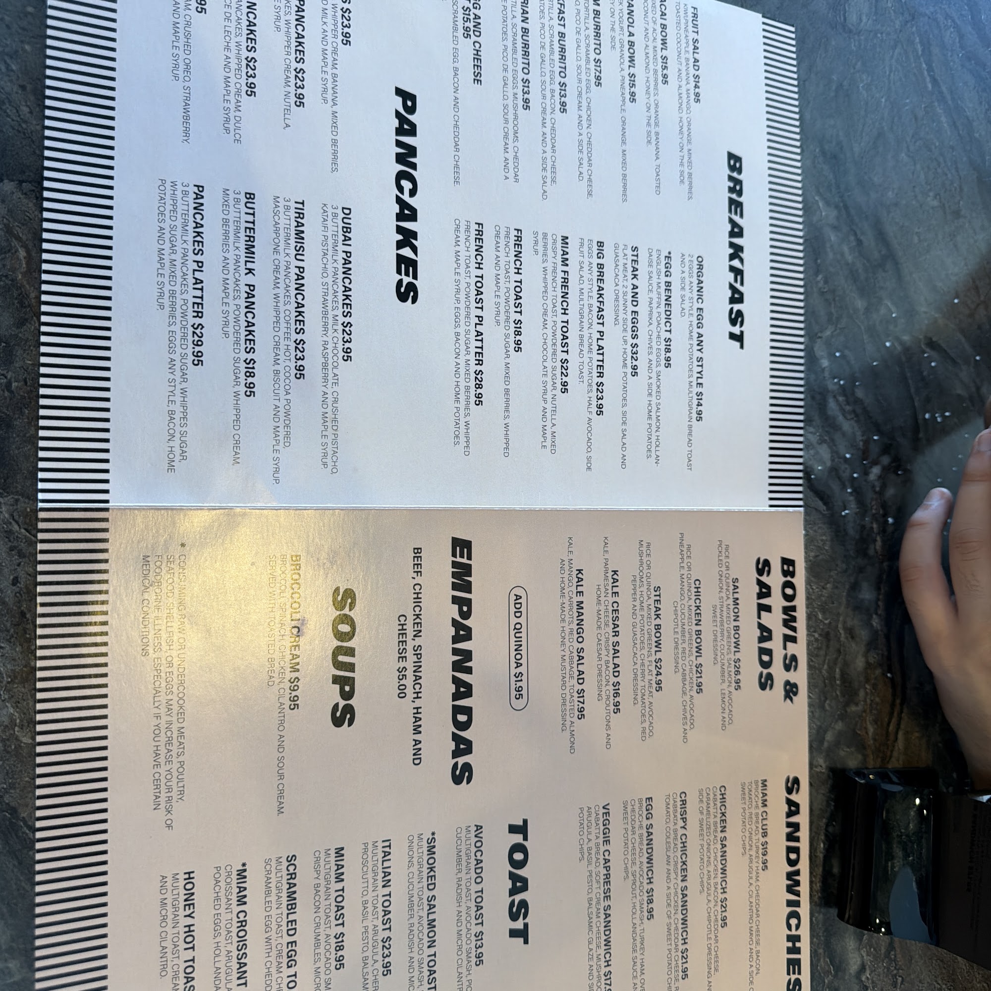 MIAM CAFE - MIAMI BEACH Menu
