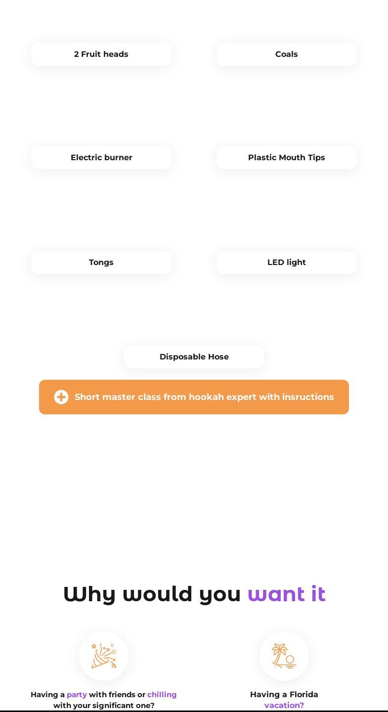 Puff Hookah Rentals & Delivery Menu