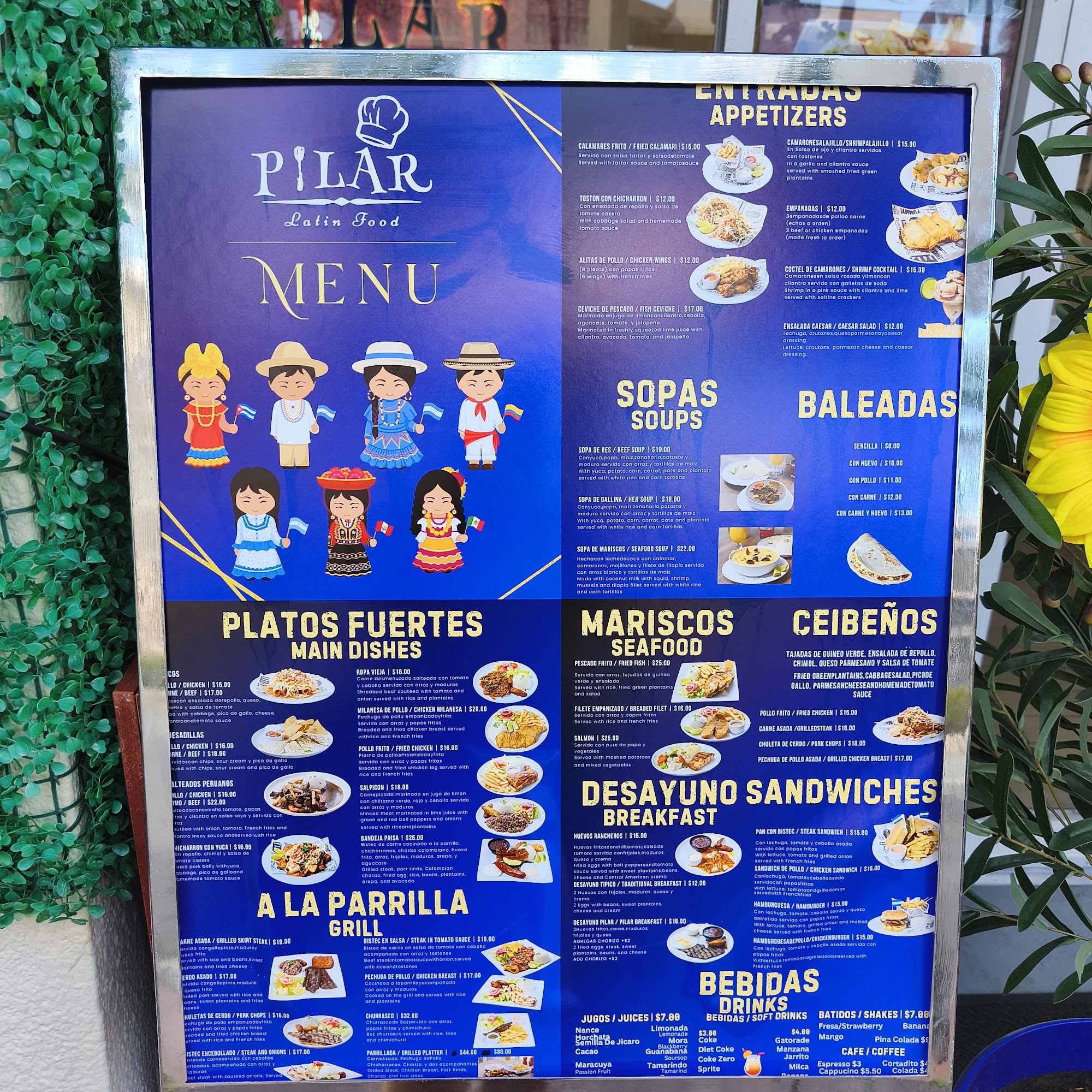 Pilar Latin Food Menu