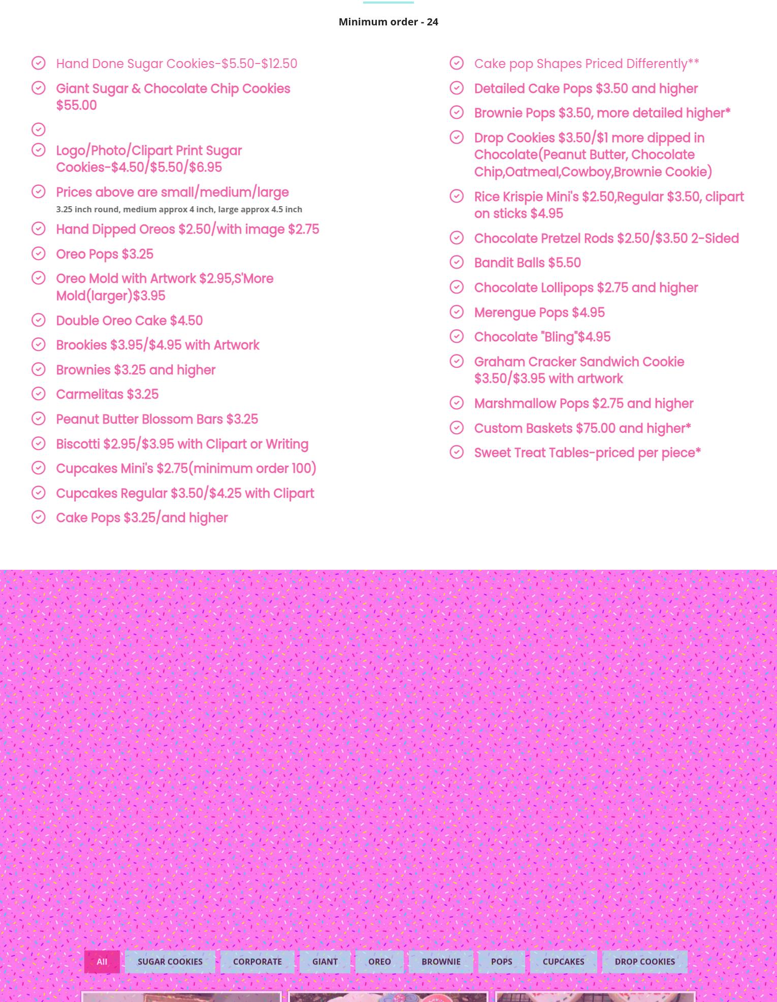 The Cookie Bandit Menu