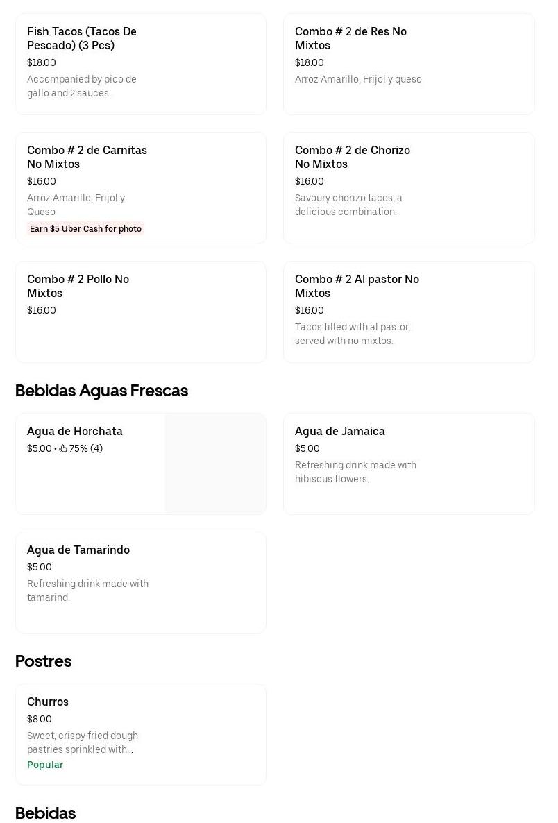 El Sabor De La Inc Menu