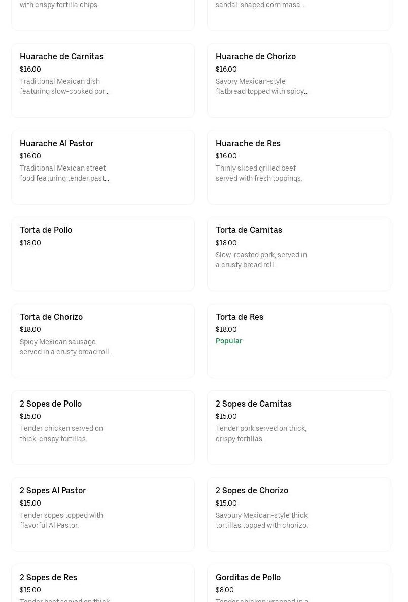 El Sabor De La Inc Menu