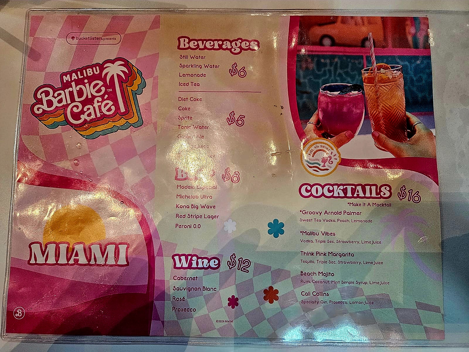 Malibu Barbie Cafe Miami Menu