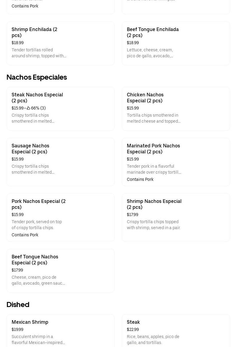 Los Taco del Chef Pancho #3 Menu