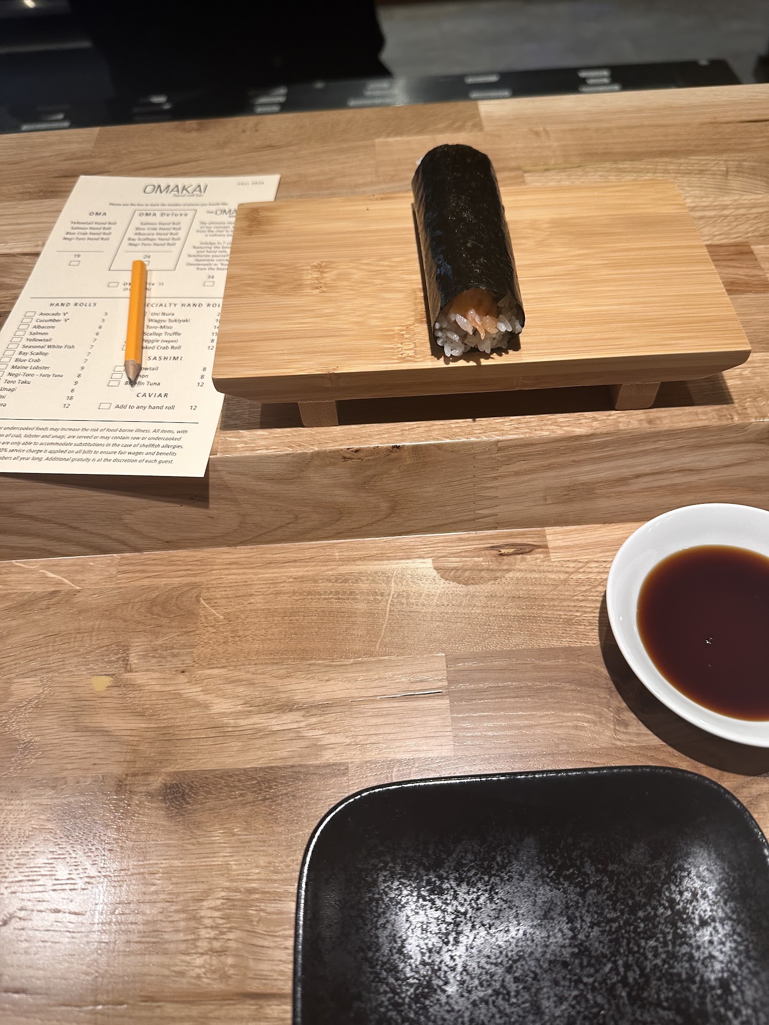 OMAKAI hand roll bar Menu