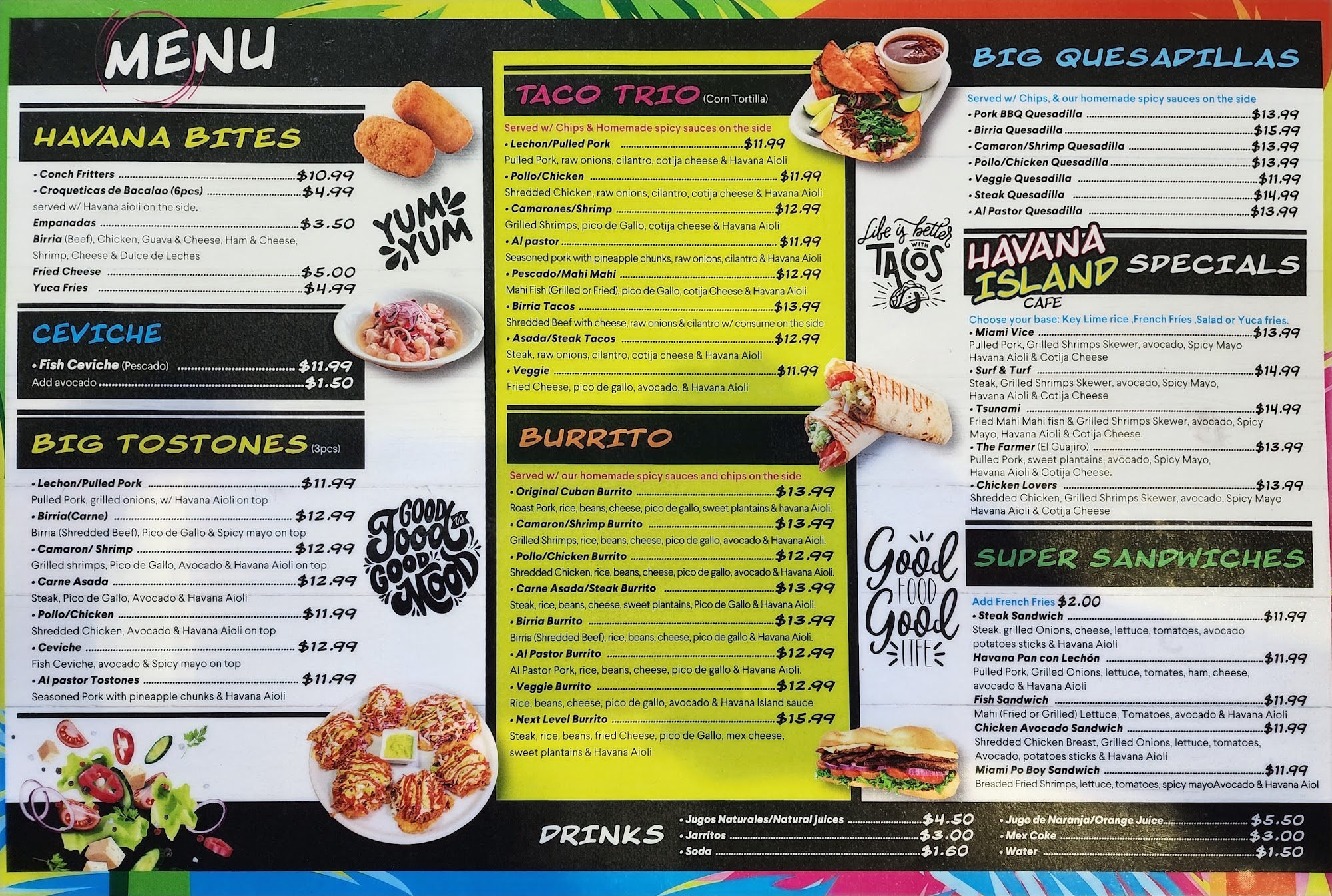 Havana Island Cafe Menu