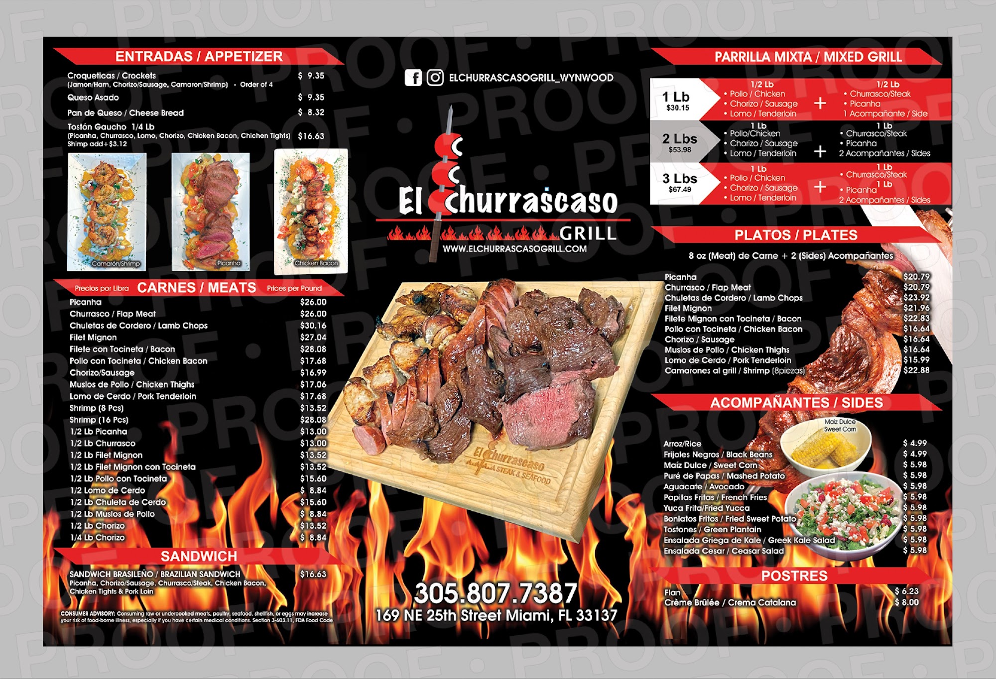 El Churrascaso Grill Bird Road Menu