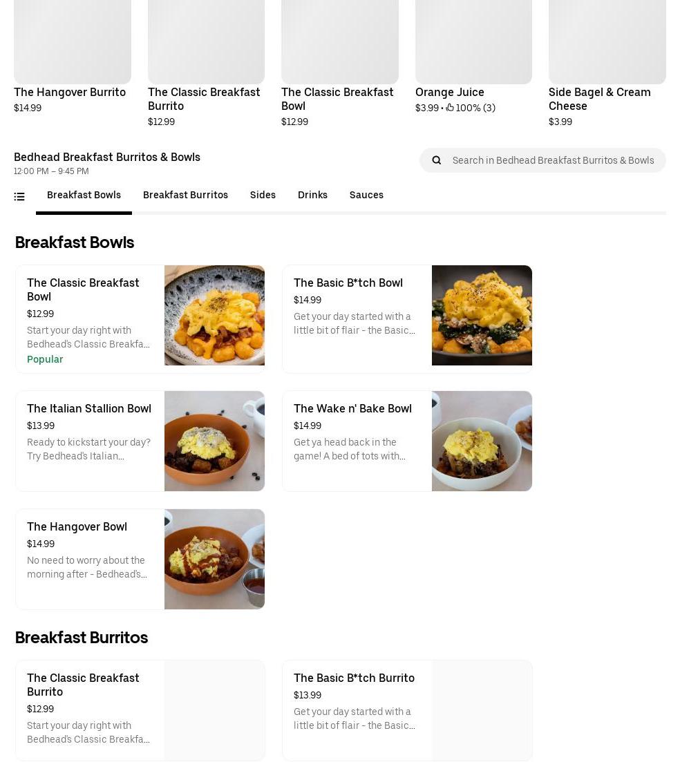 Churros El Extra Menu