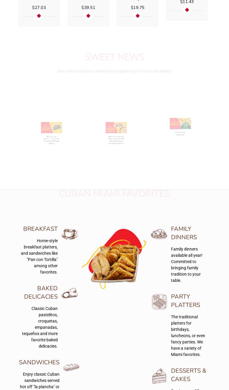 Pinecrest Bakery - Miami River Menu