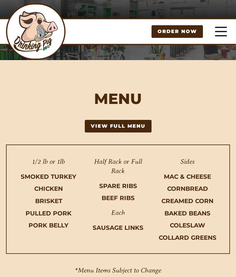 Drinking Pig BBQ Menu