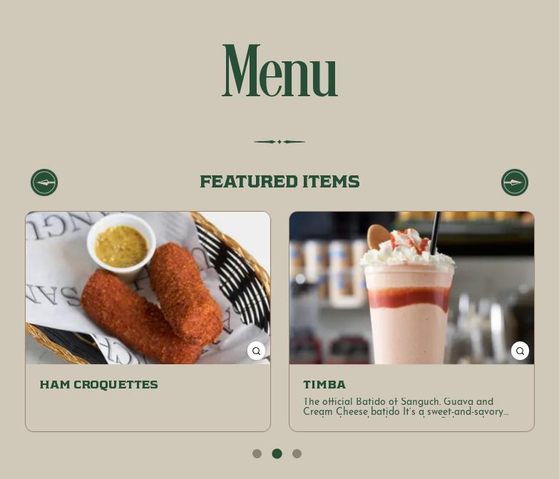 Sanguich (Take-Out & Delivery) Menu