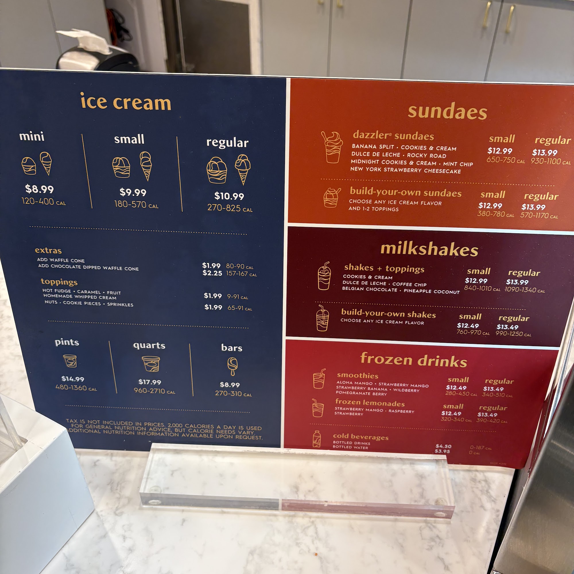 Häagen-Dazs Menu