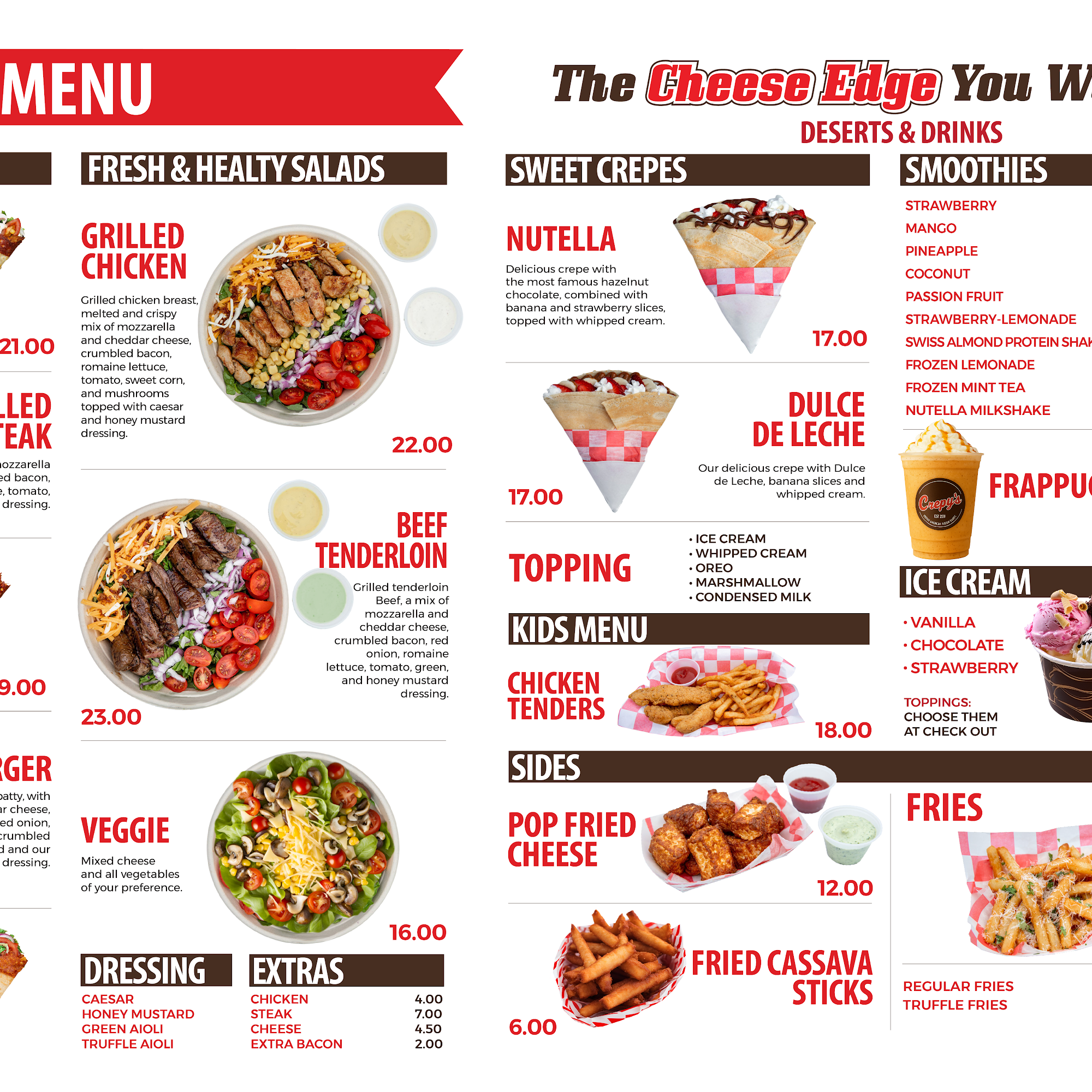Crepys Menu