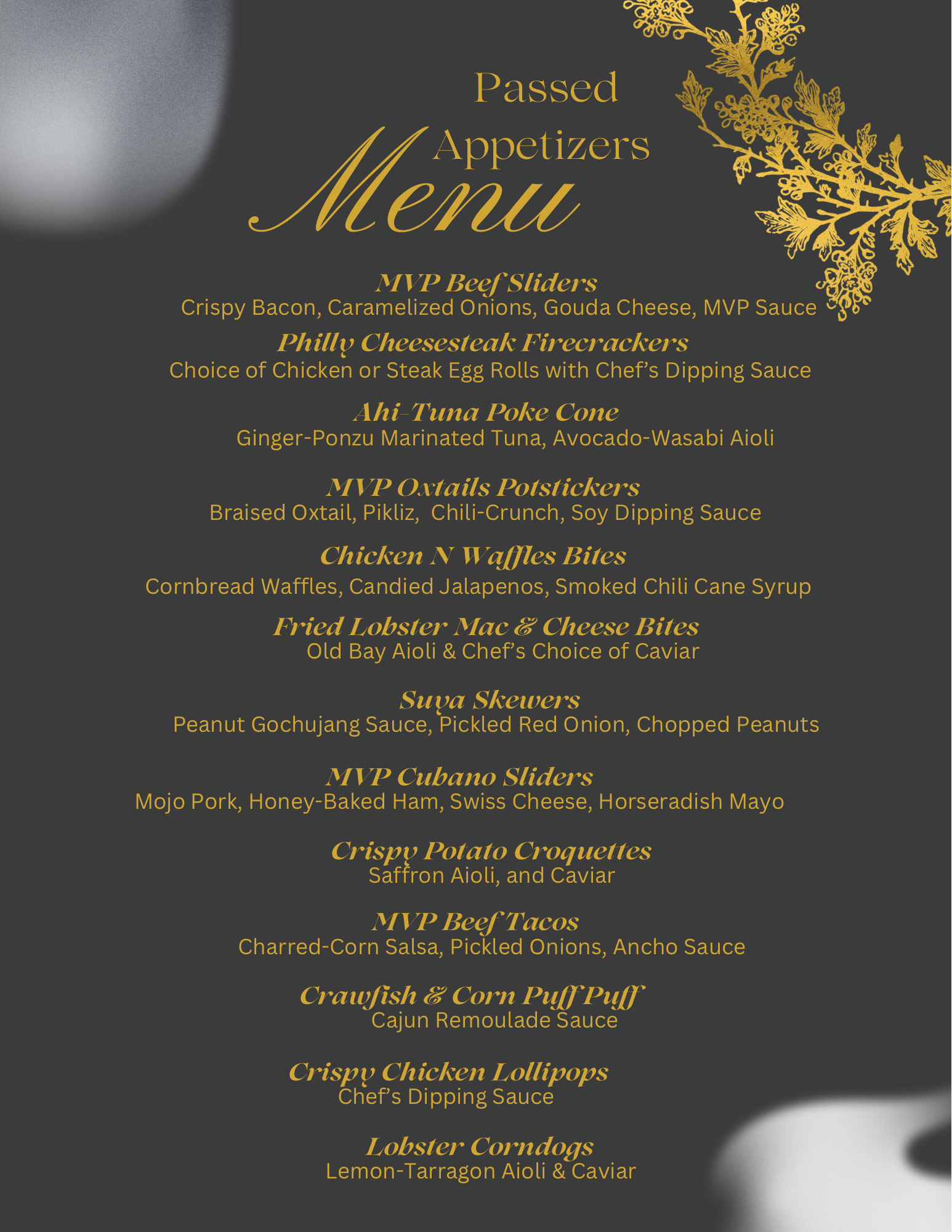 Meals For Victory & Performance Menu