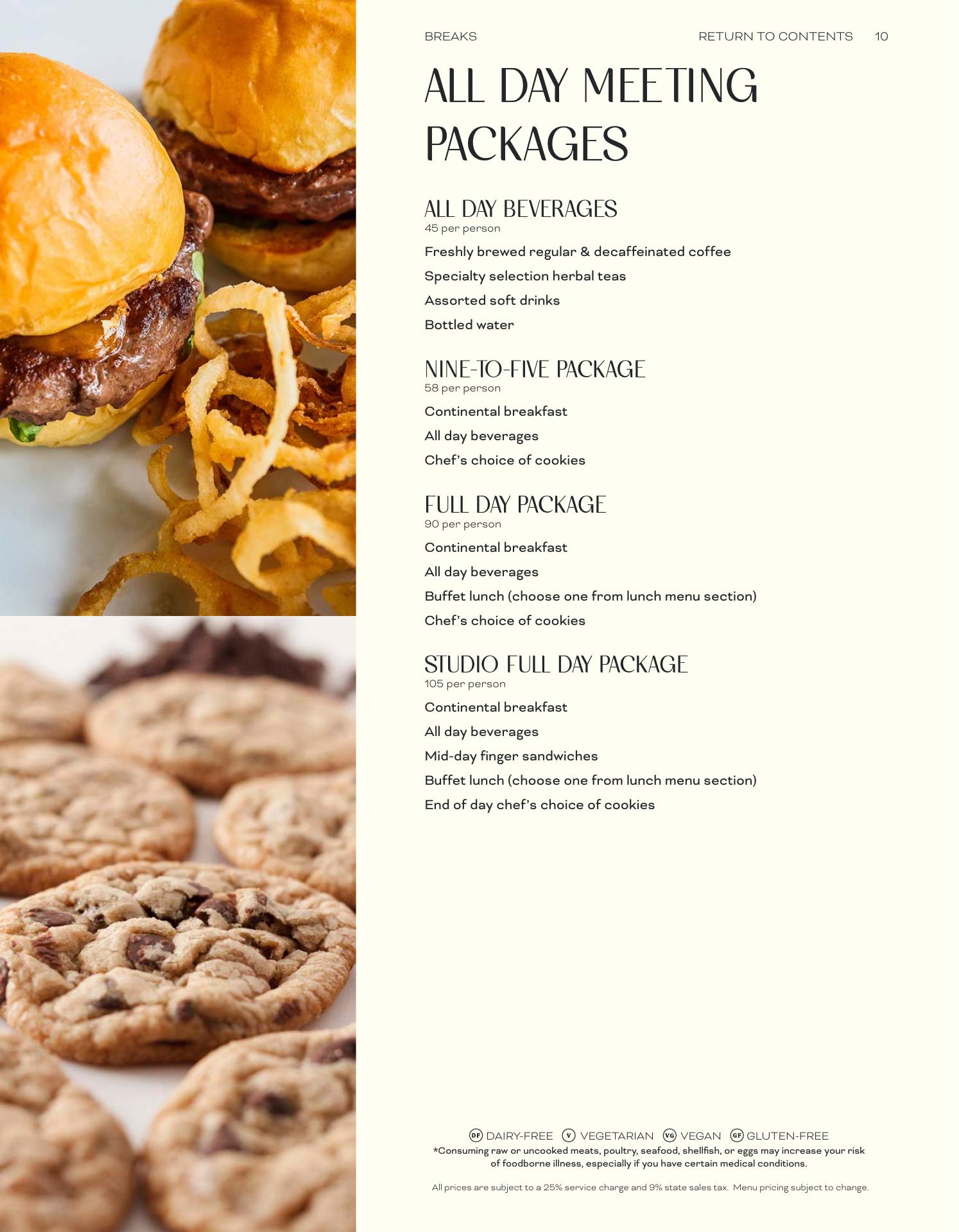 Tailwinds Restaurant & Bar Menu