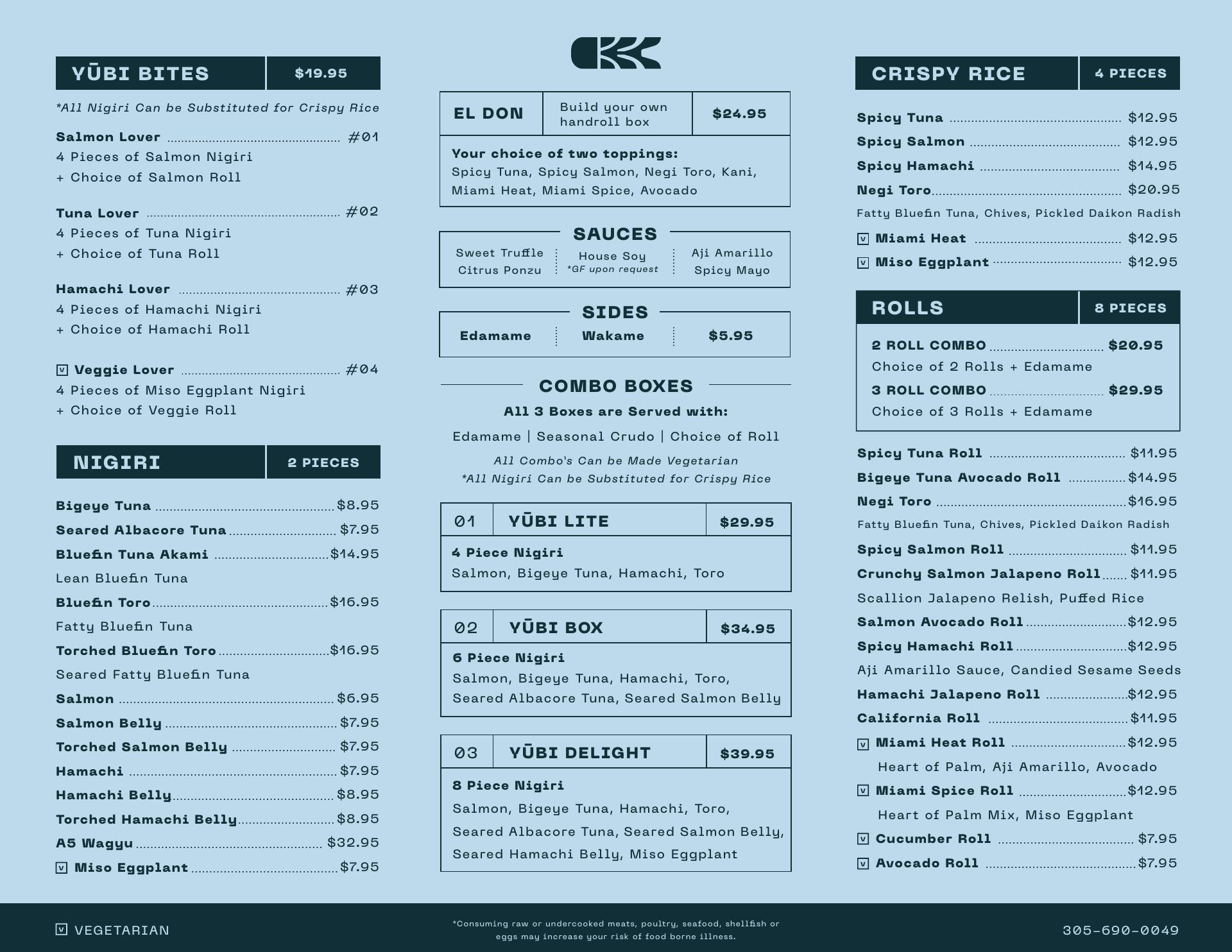 Yubi Box Sushi & Catering Menu
