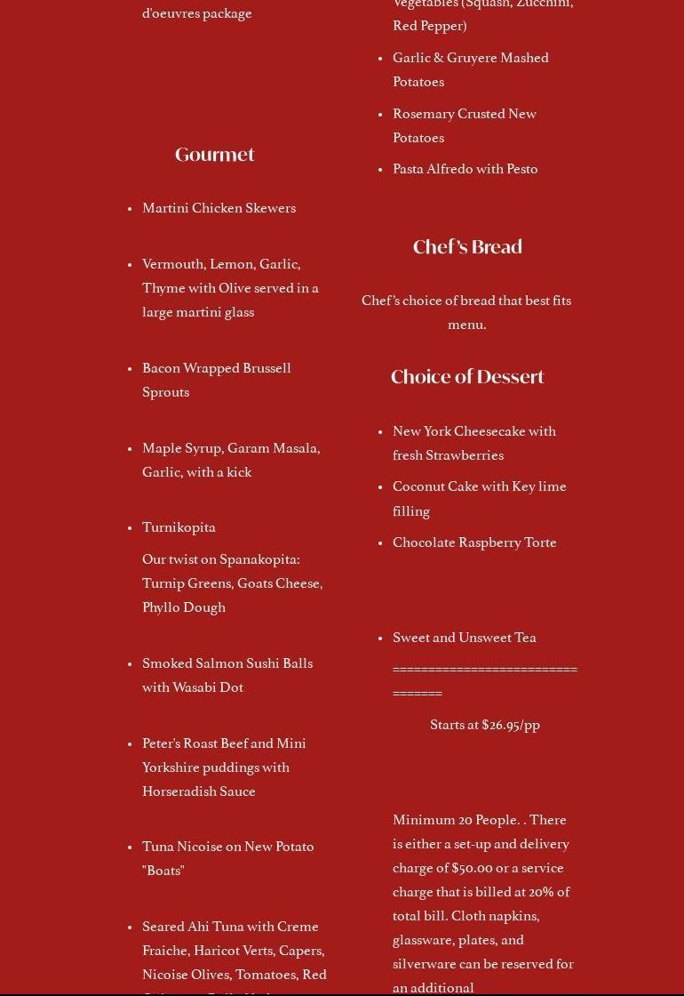 Nouveau Pastries Menu