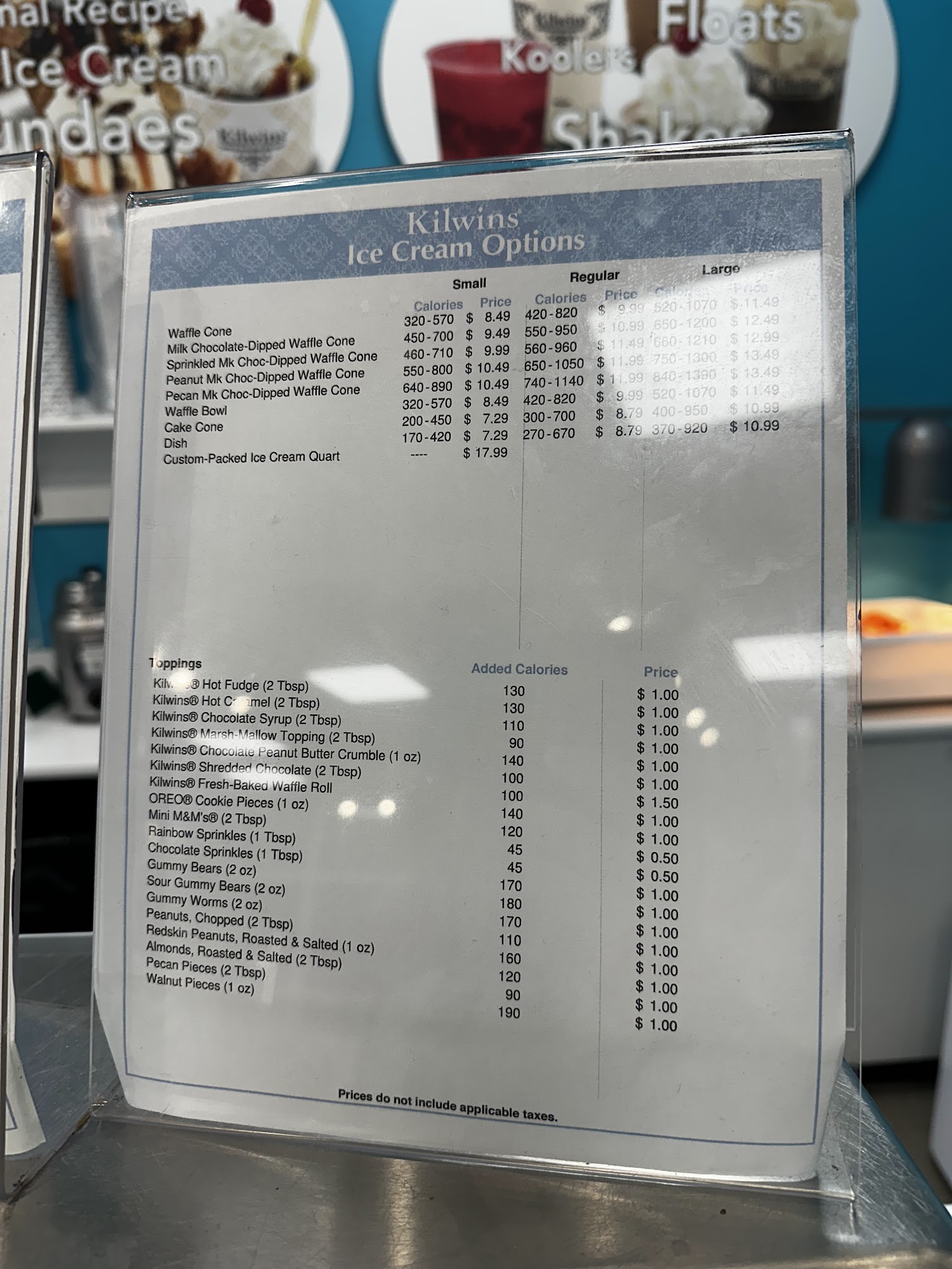 Kilwins Ice Cream - Chocolate - Fudge Menu