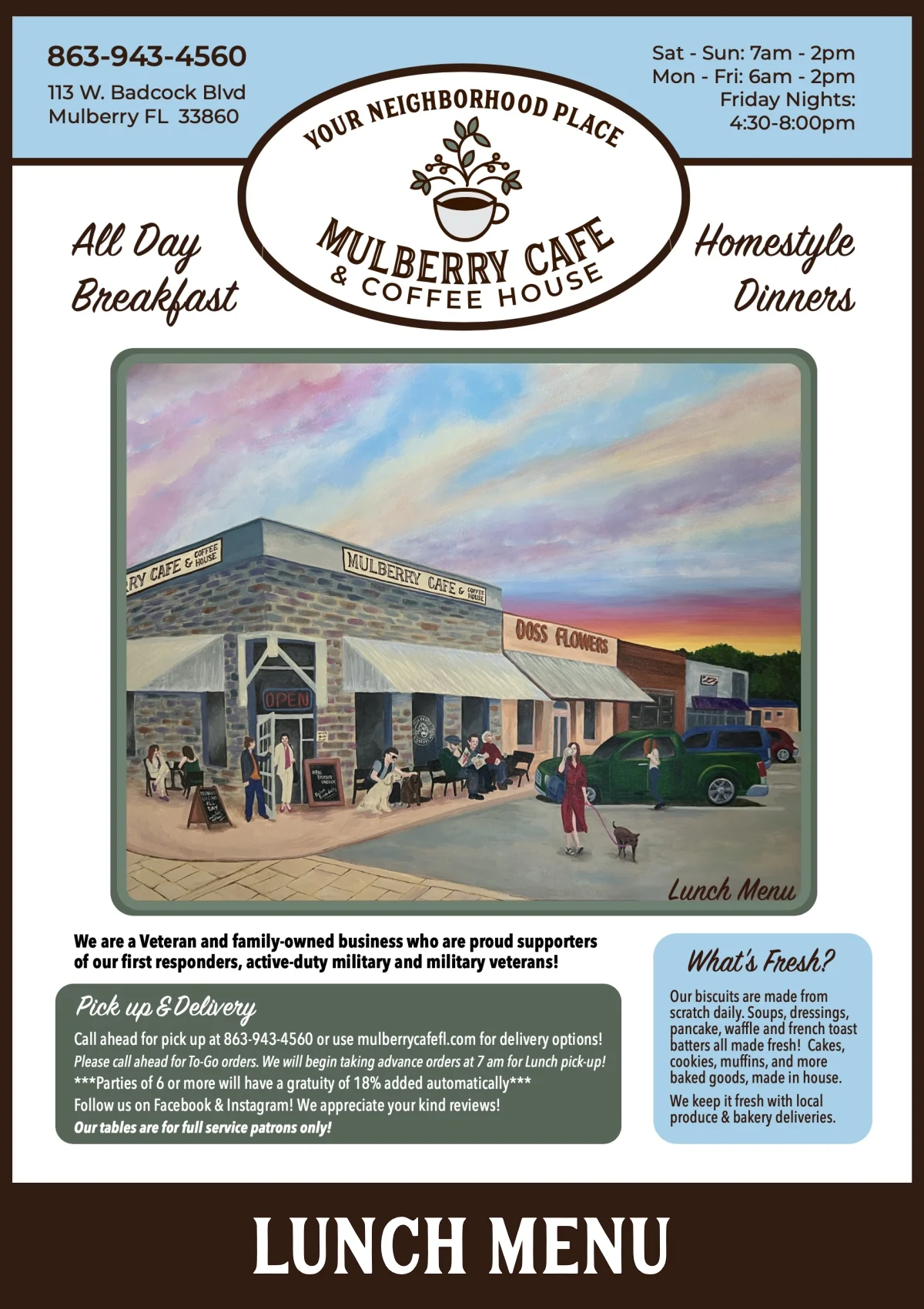 Mulberry Cafe Menu