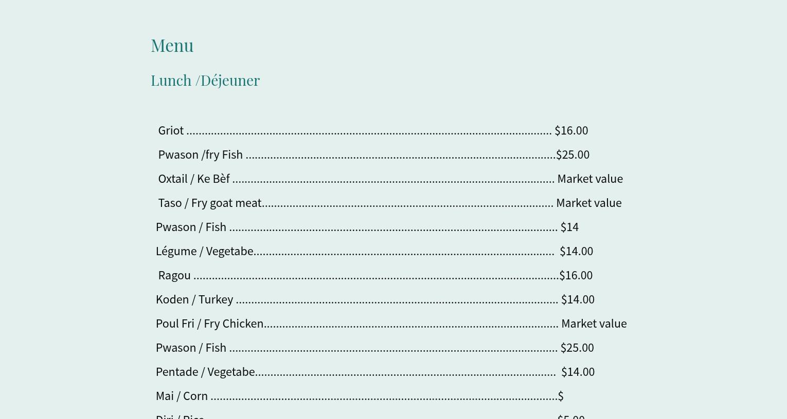 Friendly & Amigo Restaurant Menu